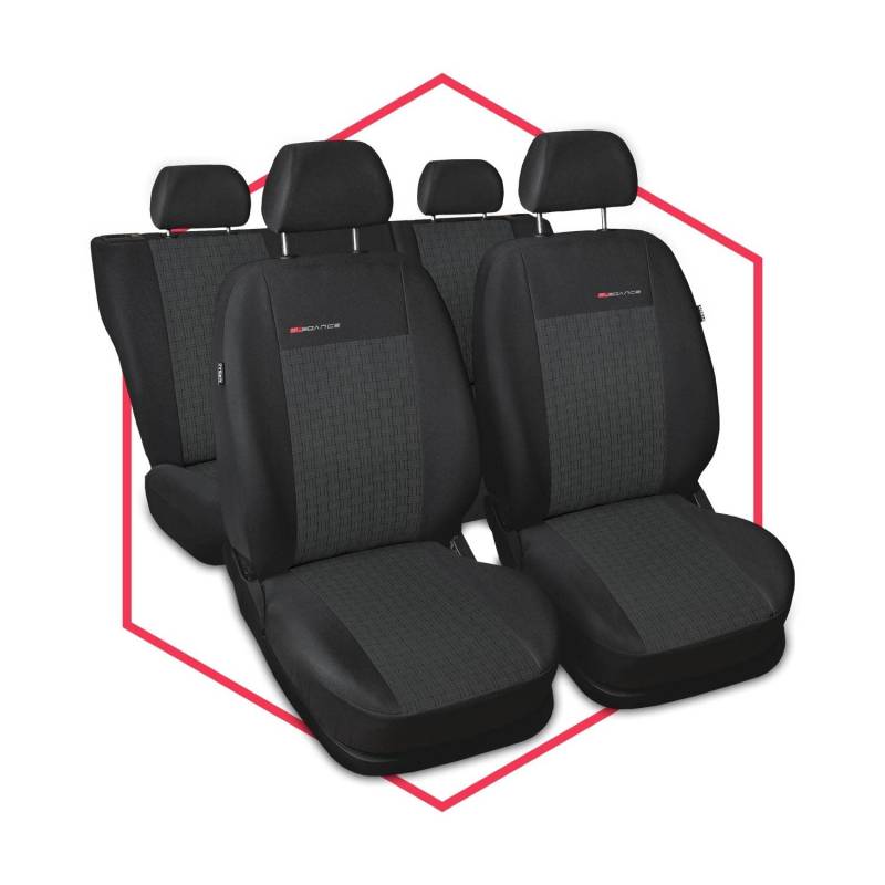 Saferide 3er Set Autositzbezüge PKW universal | Auto Sitzbezüge Polyester Grau für Airbag geeignet | für Vordersitze und Rückbank | 1+1 Autositze vorne und 1 Sitzbank hinten teilbar 2 Reißverschlüsse von Saferide