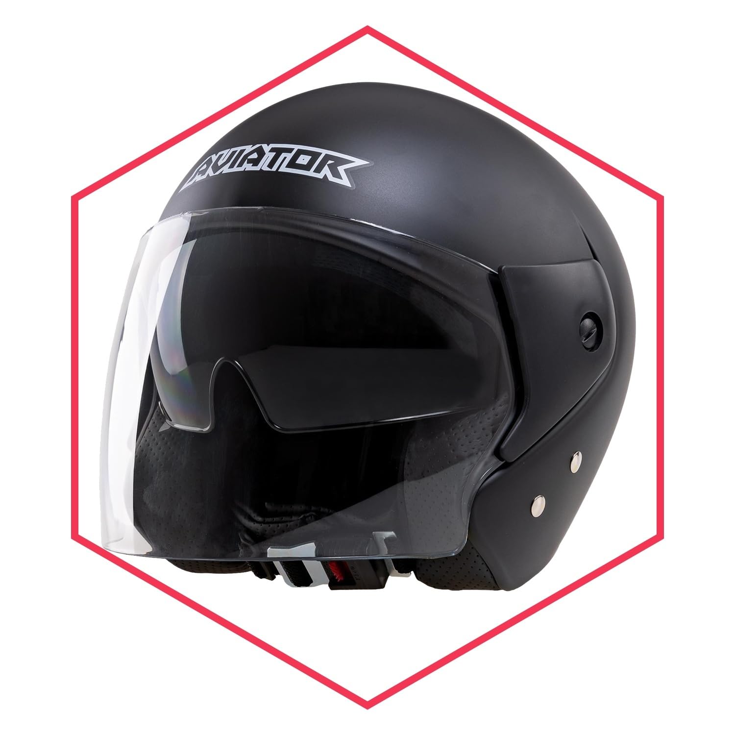 Saferide | Motorradhelm Mit Sonnenblende Matt Schwarz L - 59-60 cm Rollerhelm Quadhelm Damen Herren Roller Regenschutz Jugendliche Schutzhelm Sturzhelm Erwachsene Moped Motorrad Mofa von Saferide