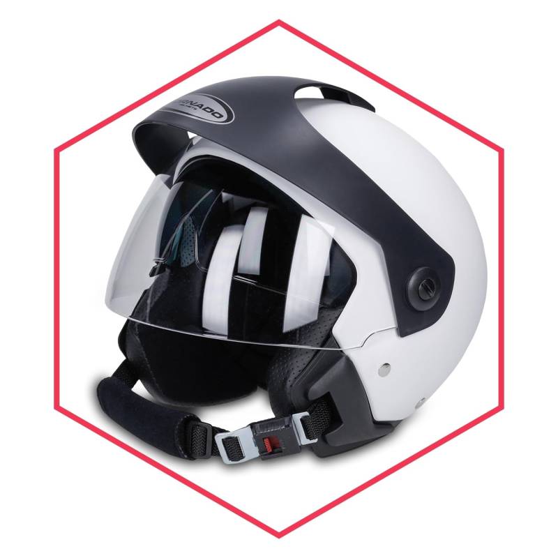 Saferide | Motorradhelm Mit Sonnenblende Matt Weiß S - 55-56 cm Rollerhelm Quadhelm Damen Herren Roller Regenschutz Jugendliche Schutzhelm Sturzhelm Erwachsene Moped Motorrad Mofa von Saferide