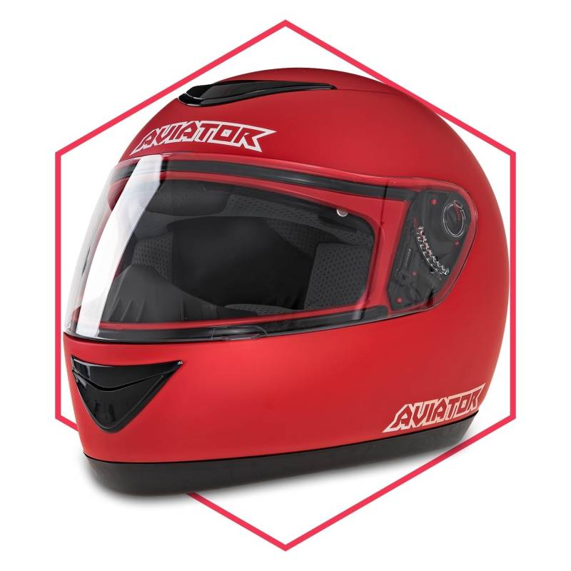 Integralhelm Mit Sonnenblende Rot Matt 57-58 Helm Motorradhelm Quad Klapphelm von Saferide