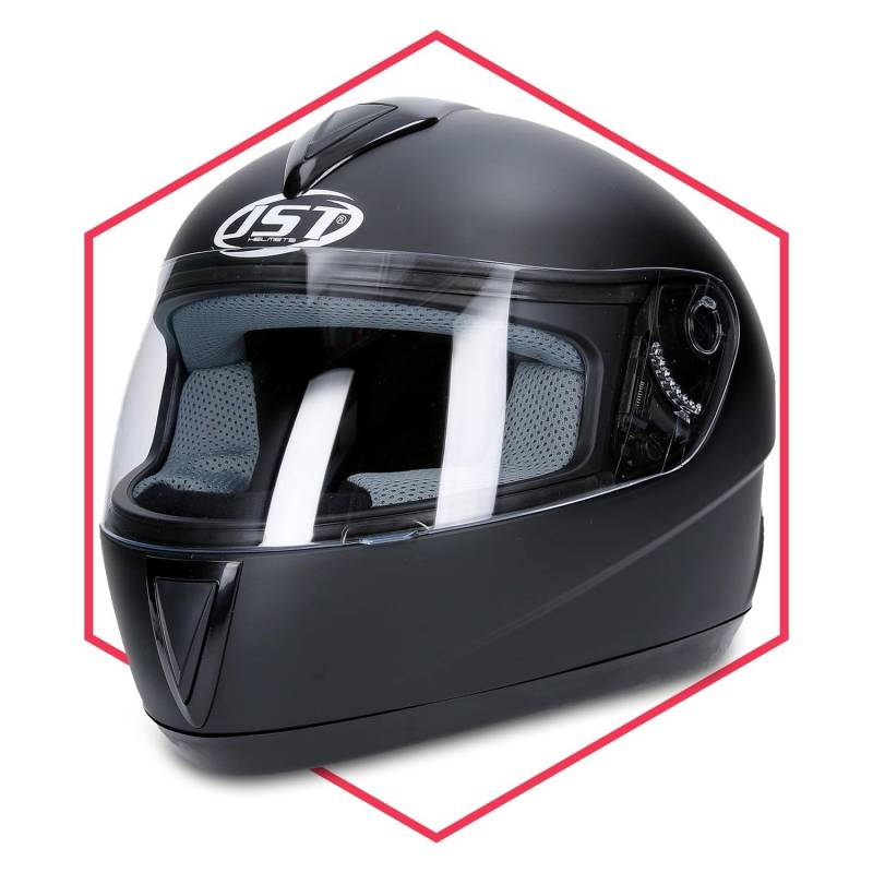 Saferide | Integralhelm Schwarz Matt L 59-60 cm Motorradhelm Quad Damen Herren Roller Gesichtsschutz Klapphelm Erwachsene Regenschutz Sturzhelm Moped Mofa von Saferide