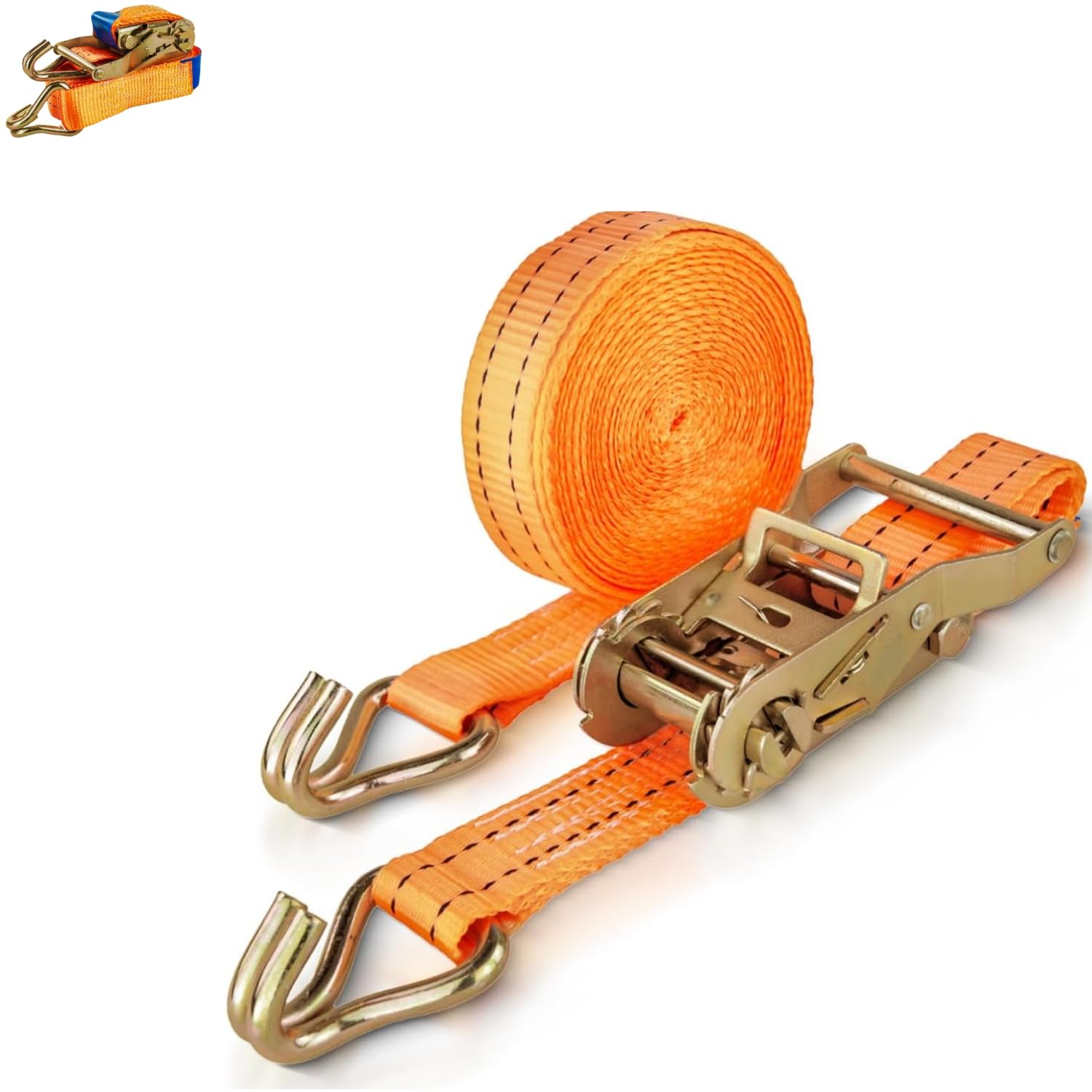 2000kg 6m x 35mm Spanngurt mit Ratsche 2teilig zweiteilig 2t 2000 daN Haken Zurrgurt orange Ratschengurt Ladungssicherung (2 Stück) von Safetytex