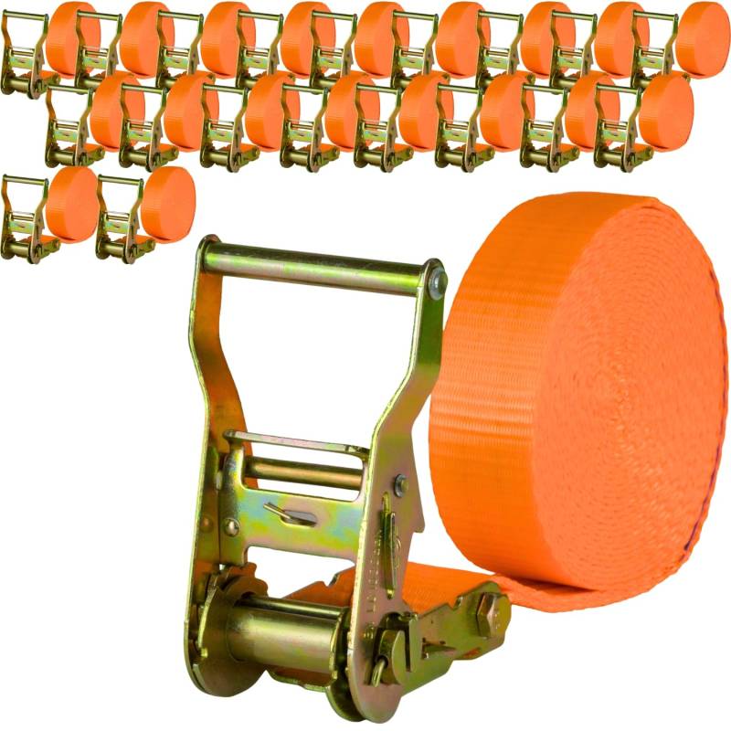 Safetytex Spanngurt 2t 6m 1000kg 2000 kg daN Zurrgurte einteilig LKW Anhänger 2 to 6 Meter (20 Stück) von Safetytex