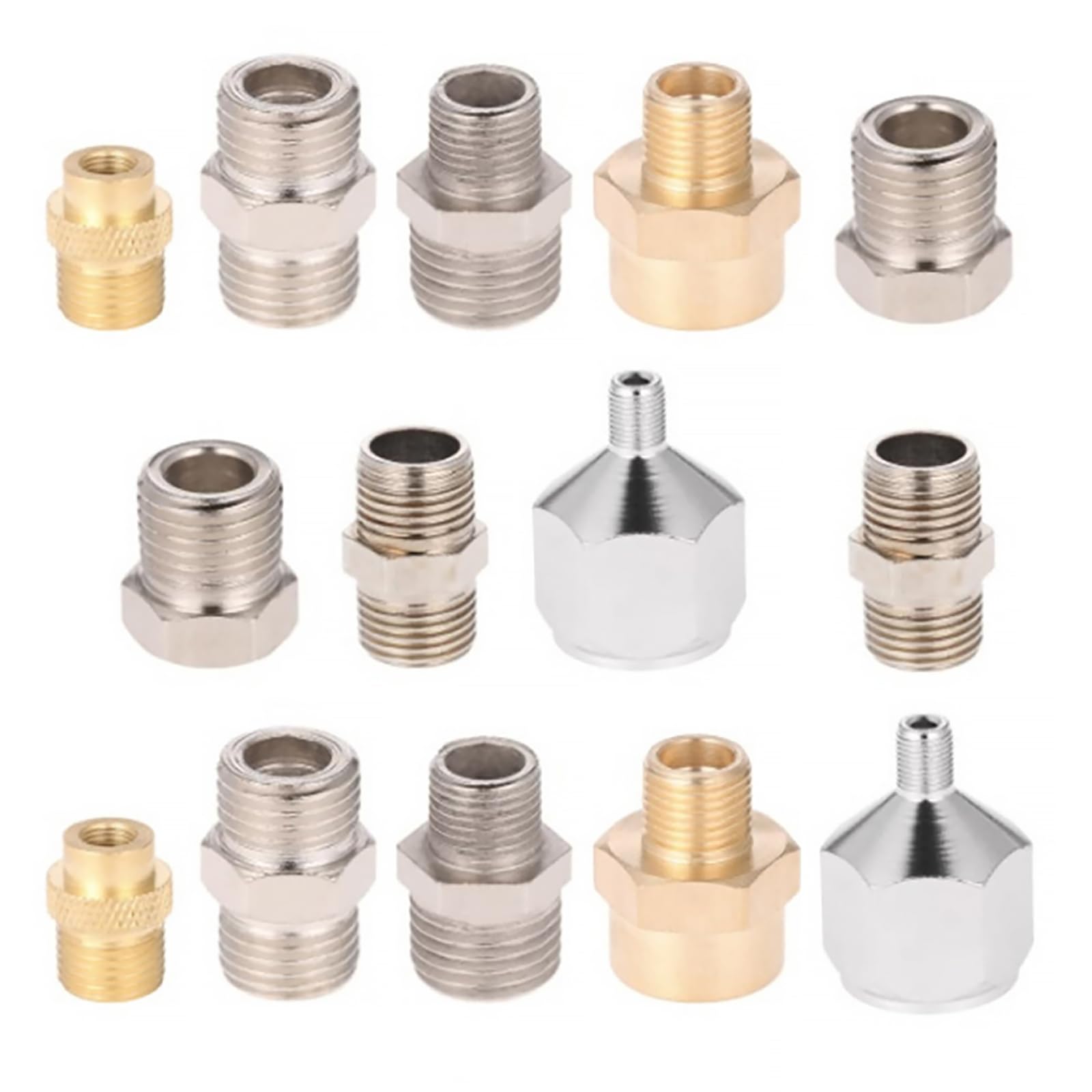 Airbrush-Adapter, Schlauchadapter-Set, 1/8 Zoll, 1/4 Zoll BSP-Anschluss, Airbrush-Gewindestecker, Anschluss von Airbrush und Luftkompressor, Airbrush-Schnellentriegelungs-Kupplung, 14-teiliges Set von SagaSave