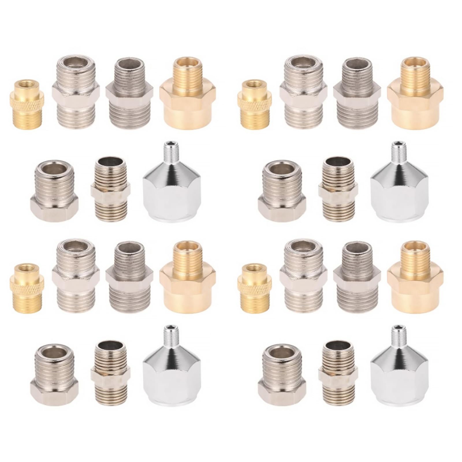 Airbrush-Adapter, Schlauchadapter-Set, 1/8 Zoll, 1/4 Zoll BSP-Anschluss, Airbrush-Gewindestecker, Anschluss von Airbrush und Luftkompressor, Airbrush-Schnellentriegelungs-Kupplung, 28 Stück von SagaSave