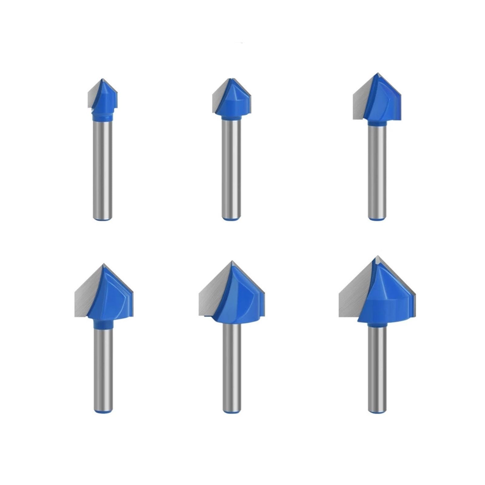 4/6/7/8 stücke 6mm 1/4 Schaft 90 V Typ Schlitzen Fräser Carving Grooving Werkzeuge Router Bit Fräser(6.35mm Shank 8PCS) von Saharuse