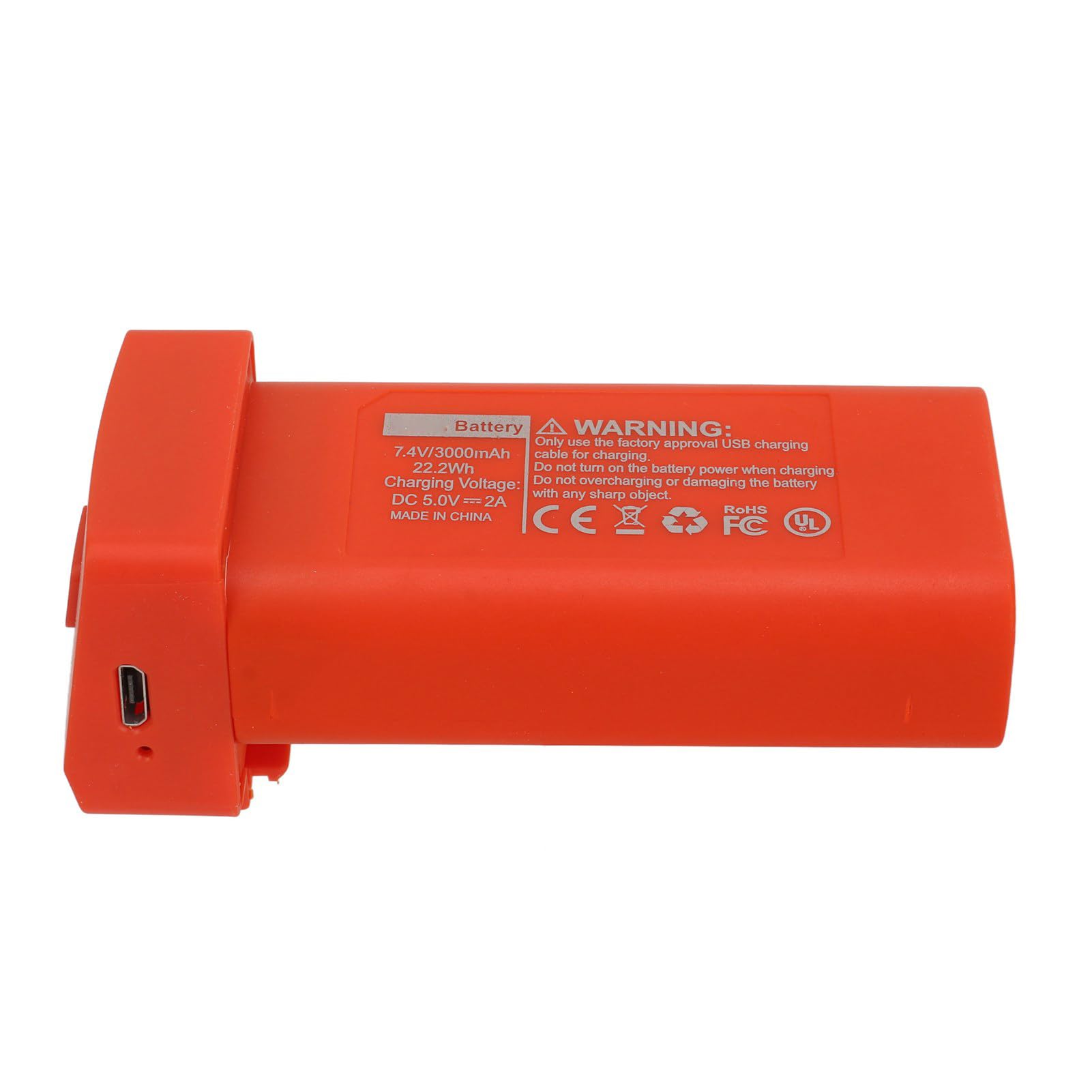 RC Drone Lithium Batterie 7,4 V 3000 MAh Drone Batterie Ersatz für LYZRC L800 PRO2 (Orange) von Sahgsa