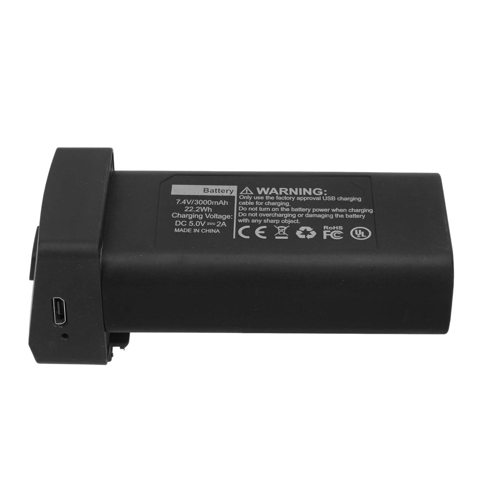 RC Drone Lithium Batterie 7,4 V 3000 MAh Drone Batterie Ersatz für LYZRC L800 PRO2 (Schwarz) von Sahgsa