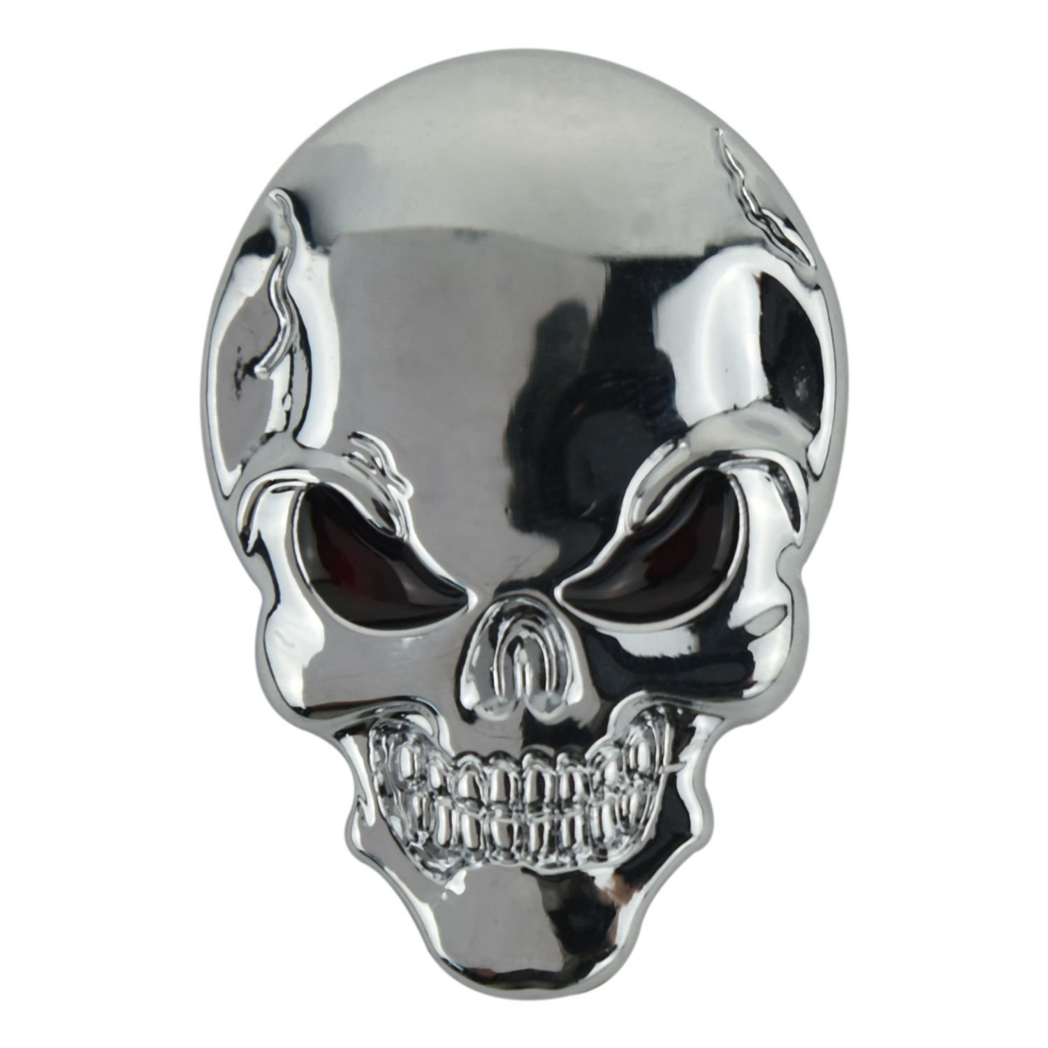 Sahkgye Punk 3D SchäDel Skelett Abzeichen/Motorrad Metall Aufkleber Decal, Silber von Sahkgye