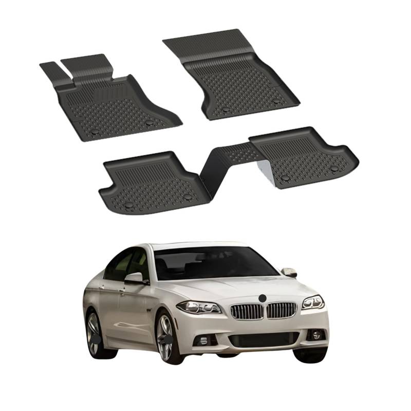 Fußmatten Automatten kompatibel mit BMW F10 5er 2013-2016 | 4.5D Premium TPE Gummi Antirutsch Gummimatten Wasserdicht Car Auto Matte Schwarz von Sahler