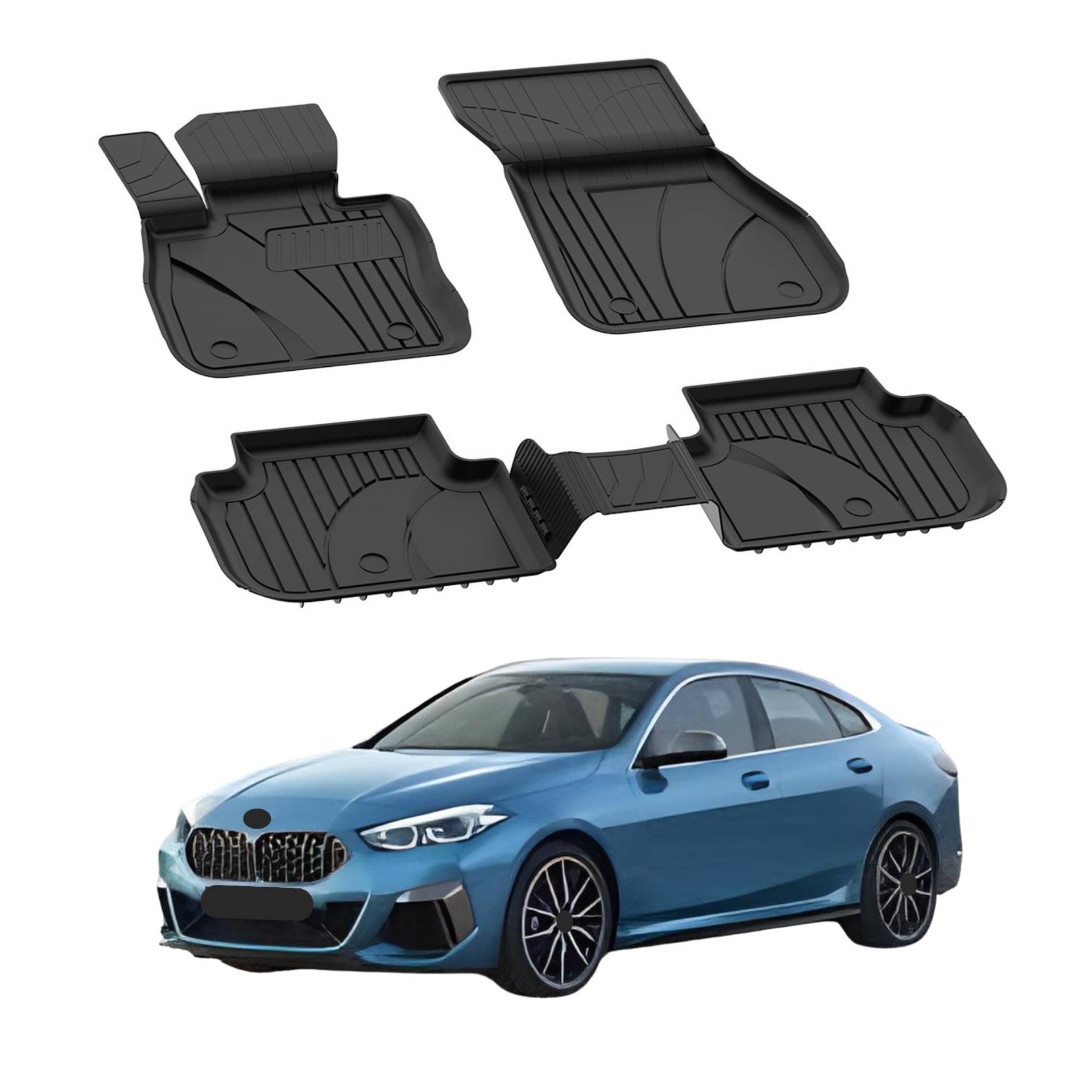 Fußmatten Automatten kompatibel mit BMW F44 Gran Coupe 2er 2019-2024 | 4.5D Premium TPE Gummi Antirutsch Gummimatten Wasserdicht Car Auto Matte Schwarz von Sahler