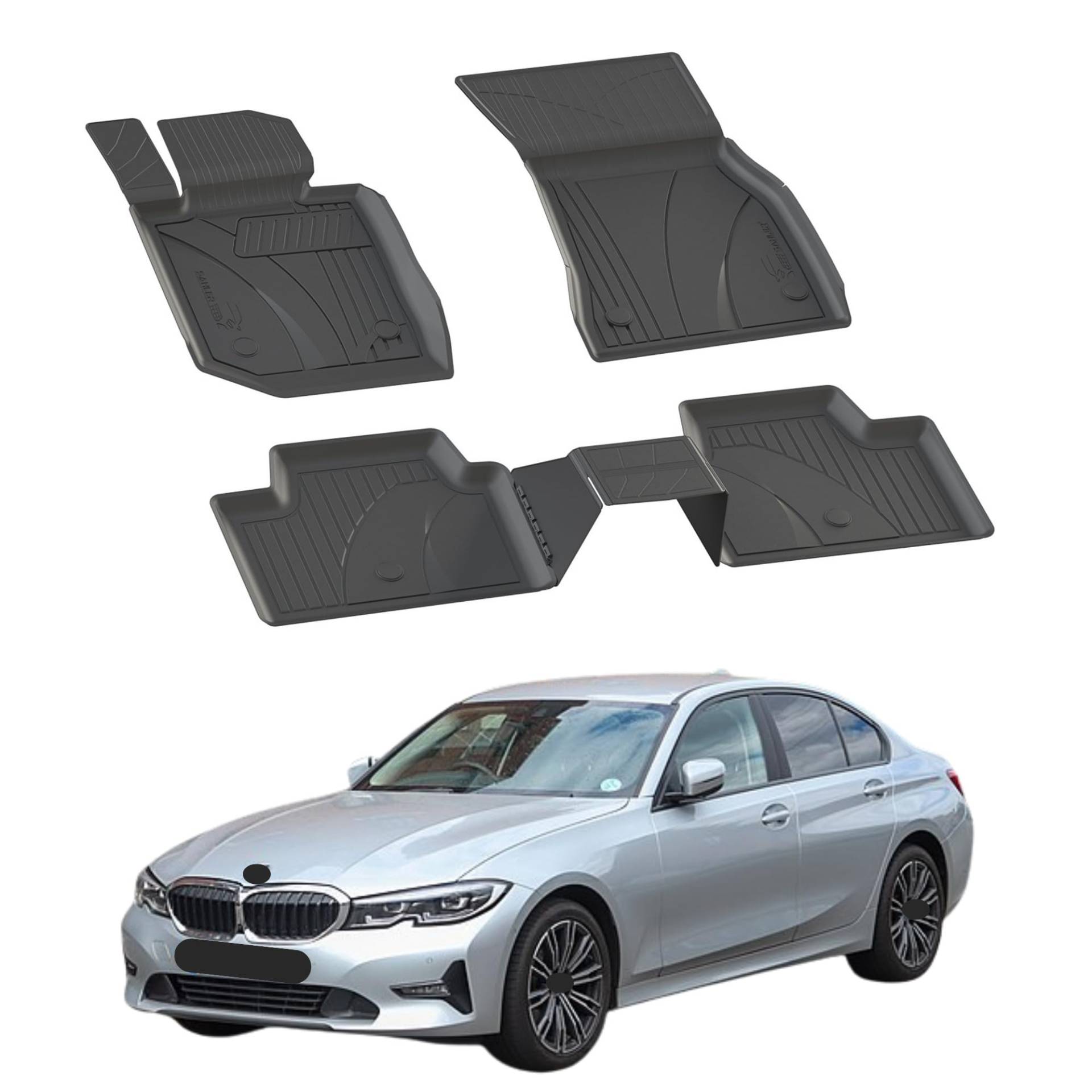 Fußmatten Automatten kompatibel mit BMW G20 3er 2019-2024 | 4.5D Premium TPE Gummi Antirutsch Gummimatten Wasserdicht Car Auto Matte Schwarz von Sahler