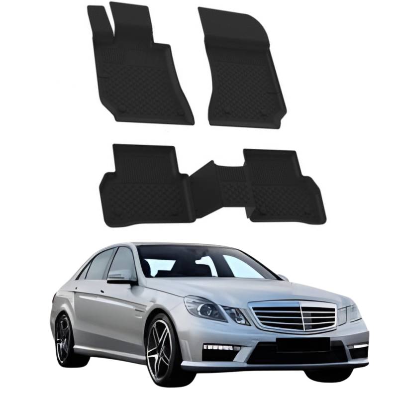 Fußmatten Automatten kompatibel mit Mercedes W212 E-Klasse 2009-2016 | 4.5D Premium TPE Gummi Antirutsch Gummimatten Wasserdicht Car Auto Matte Schwarz von Sahler