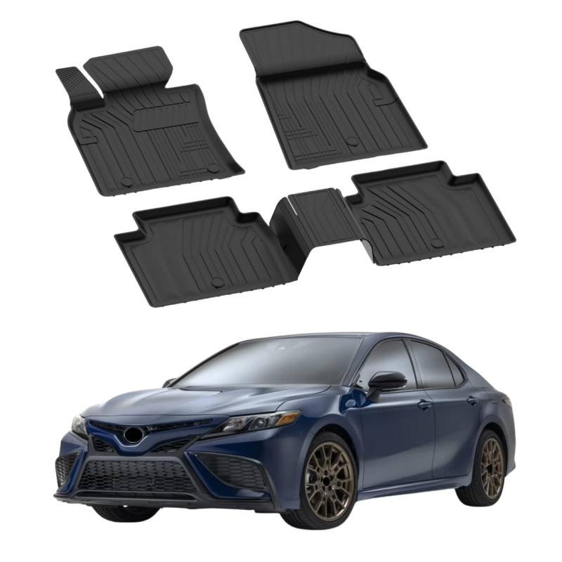 Fußmatten Automatten kompatibel mit Toyota Camry 2017-2023 | 4.5D Premium TPE Gummi Antirutsch Gummimatten Wasserdicht Car Auto Matte Schwarz von Sahler