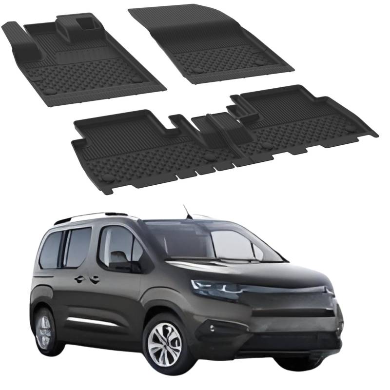 Fußmatten Automatten kompatibel mit Toyota Proace City 2020-2024 | 4.5D Premium TPE Gummi Antirutsch Gummimatten Wasserdicht Car Auto Matte Schwarz von Sahler