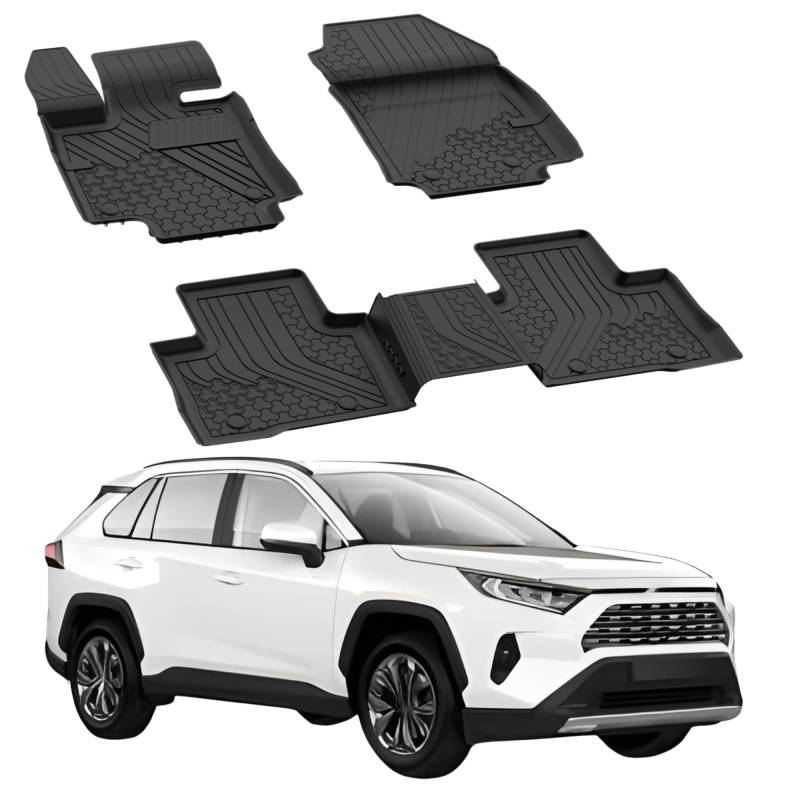 Fußmatten Automatten kompatibel mit Toyota Rav4 2018-2024 | 4.5D Premium TPE Gummi Antirutsch Gummimatten Wasserdicht Car Auto Matte Schwarz von Sahler