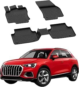 Fußmatten für Audi Q3 2018-2024 | 4.5D Premium TPE Gummi Automatten Antirutsch Gummimatten Wasserdicht Car Auto Matte Schwarz von Sahler