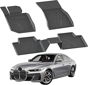 Fußmatten für BMW G26 4er Gran Coupe 2021-2024 | 4.5D Premium TPE Gummi Automatten Antirutsch Gummimatten Wasserdicht Car Auto Matte Schwarz von Sahler