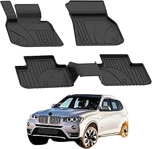 Fußmatten für BMW X3 G01 2017-2024 | 4.5D Premium TPE Gummi Automatten Antirutsch Gummimatten Wasserdicht Car Auto Matte Schwarz von Sahler