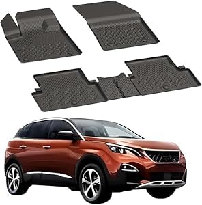 Fußmatten für Peugeot 3008 2016-2023 | 4.5D Premium TPE Gummi Automatten Antirutsch Gummimatten Wasserdicht Car Auto Matte Schwarz von Sahler