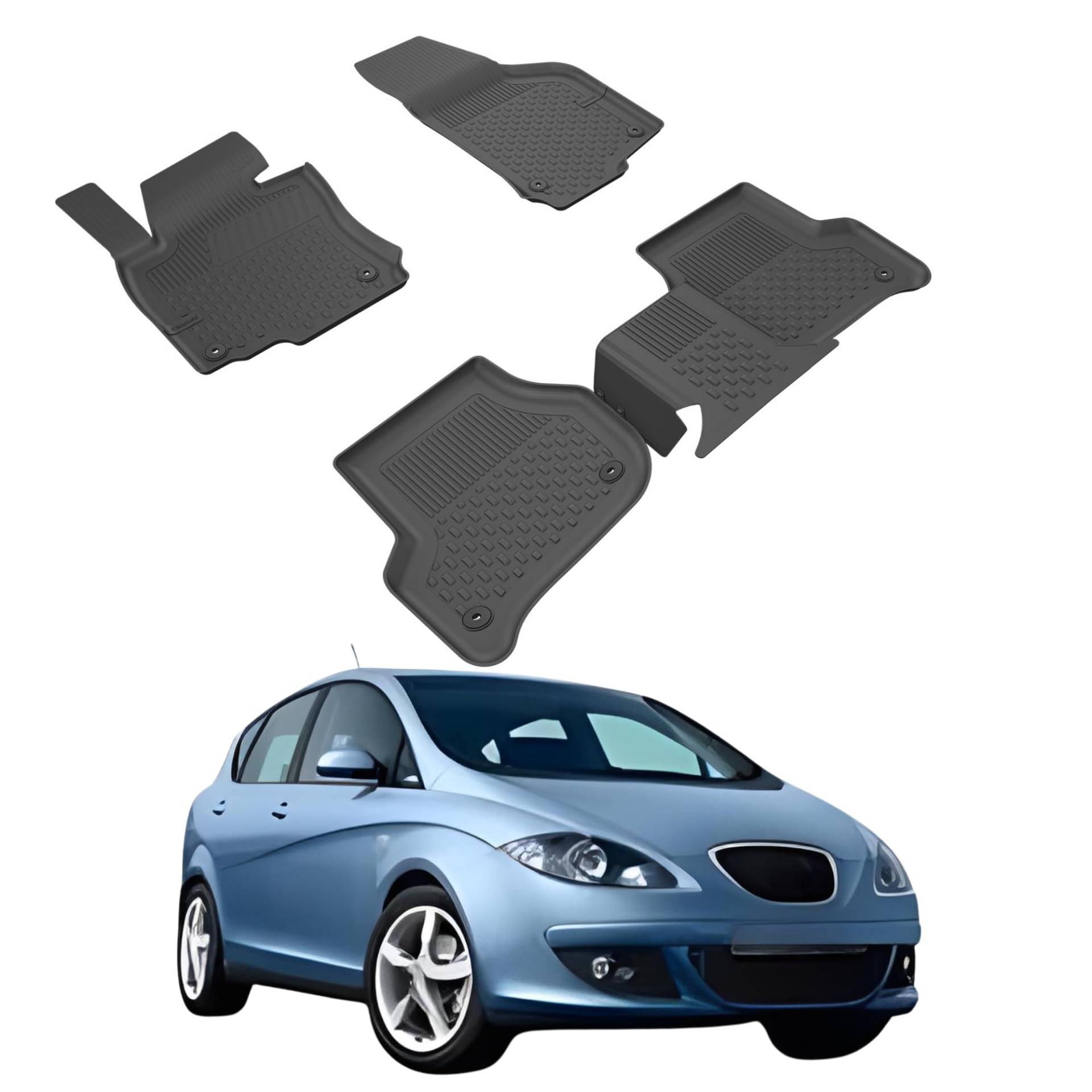 Fußmatten für Seat Toledo 3 HB 2004-2012 |Passgenauer Bodenbelag für Autos | Automatten Schwarz | Geruchsneutrales, wasserdichtes und langlebiges 4.5D-Futter für jedes Wetter von Sahler