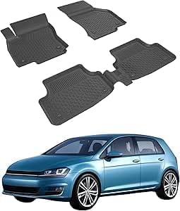 Fußmatten für Volkswagen Golf 2012-2020 | 4.5D Premium TPE Gummi Automatten Antirutsch Gummimatten Wasserdicht Car Auto Matte Schwarz von Sahler