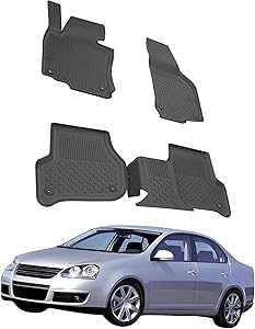 Fußmatten für Volkswagen Jetta 2005-2010 |Passgenauer Bodenbelag für Autos | Automatten Schwarz | Geruchsneutrales, wasserdichtes und langlebiges 4.5D-Futter für jedes Wetter von Sahler