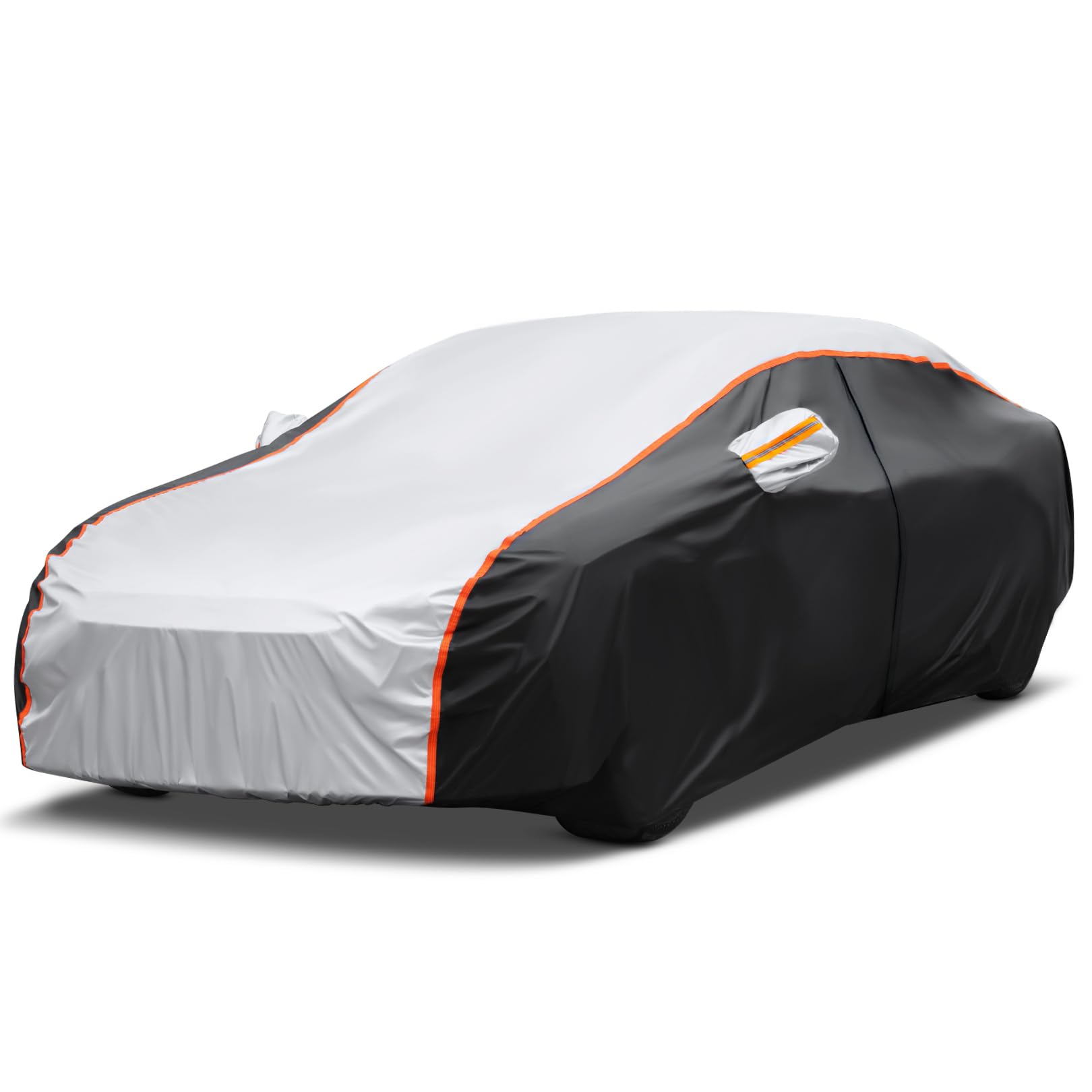 Sailnovo 10-Schichten Autoabdeckung Wasserdicht, Vollgarage Autoplane für Regen Sonne Staub Schutz, UV-Schutz Outdoor Vollautoabdeckung für Limousine, Car Cover 450 * 173 * 150cm (Länge bis 450cm) von Sailnovo