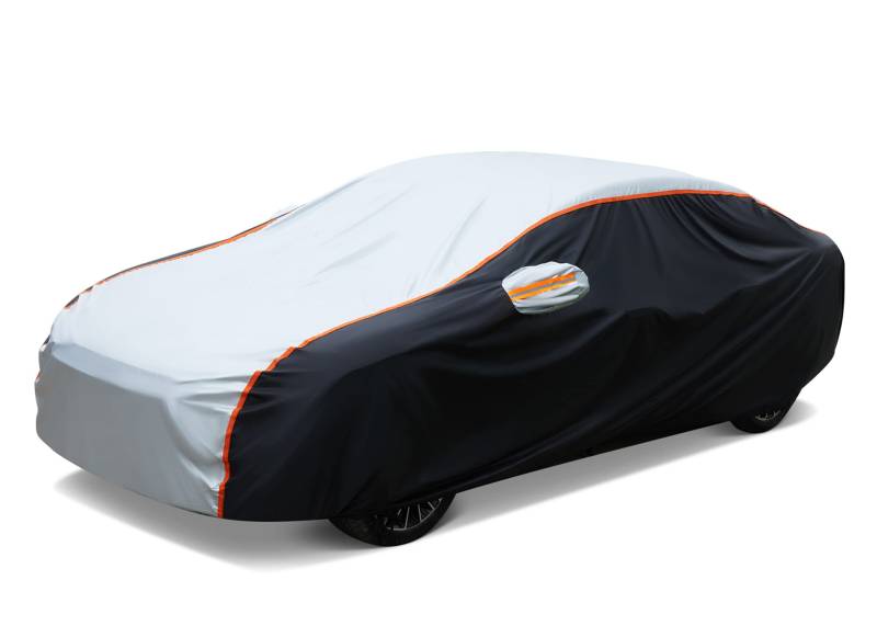 Sailnovo 10-Schichten Autoabdeckung Wasserdicht, Vollgarage Autoplane für Regen Sonne Staub Schutz, UV-Schutz Outdoor Vollautoabdeckung für Limousine, Car Cover 490*183*150cm (Länge 472 bis 490 cm) von Sailnovo