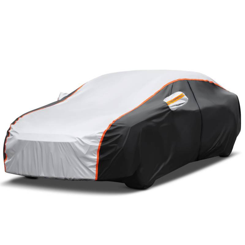 Sailnovo 10-Schichten Autoabdeckung Wasserdicht, Vollgarage Autoplane für Regen Sonne Staub Schutz, UV-Schutz Outdoor Vollautoabdeckung für Limousine, Car Cover 490*183*150cm (Länge 472 bis 490 cm) von Sailnovo