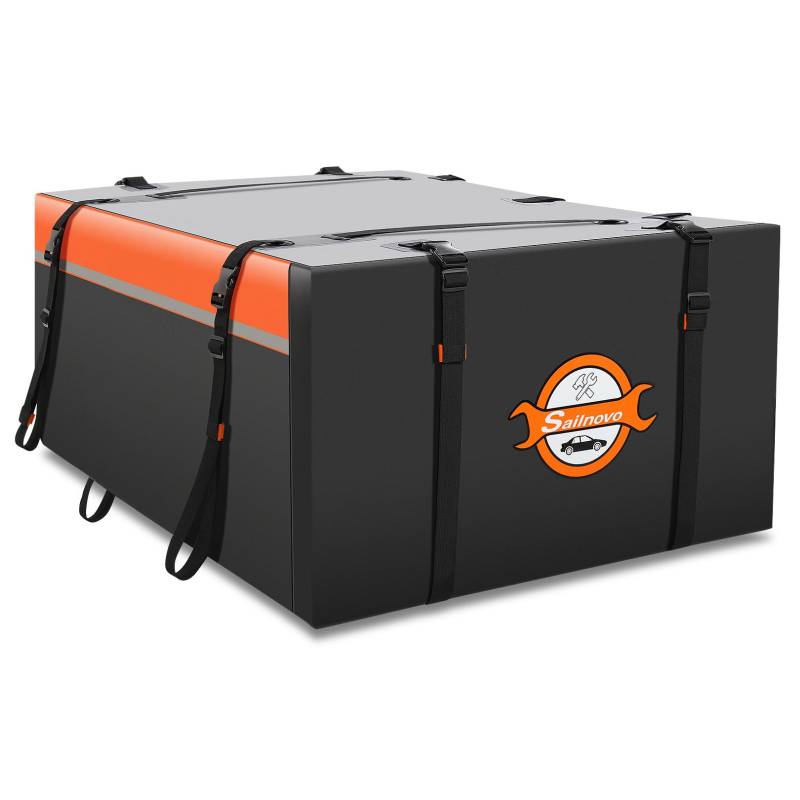 Sailnovo Auto Dachbox 15 Kubikfuß Wasserdicht Dachtasche für Autos mit/ohne Gepäckträger, Faltbar Dachgepäckträger Tasche Dachbox Gepäckbox von Sailnovo