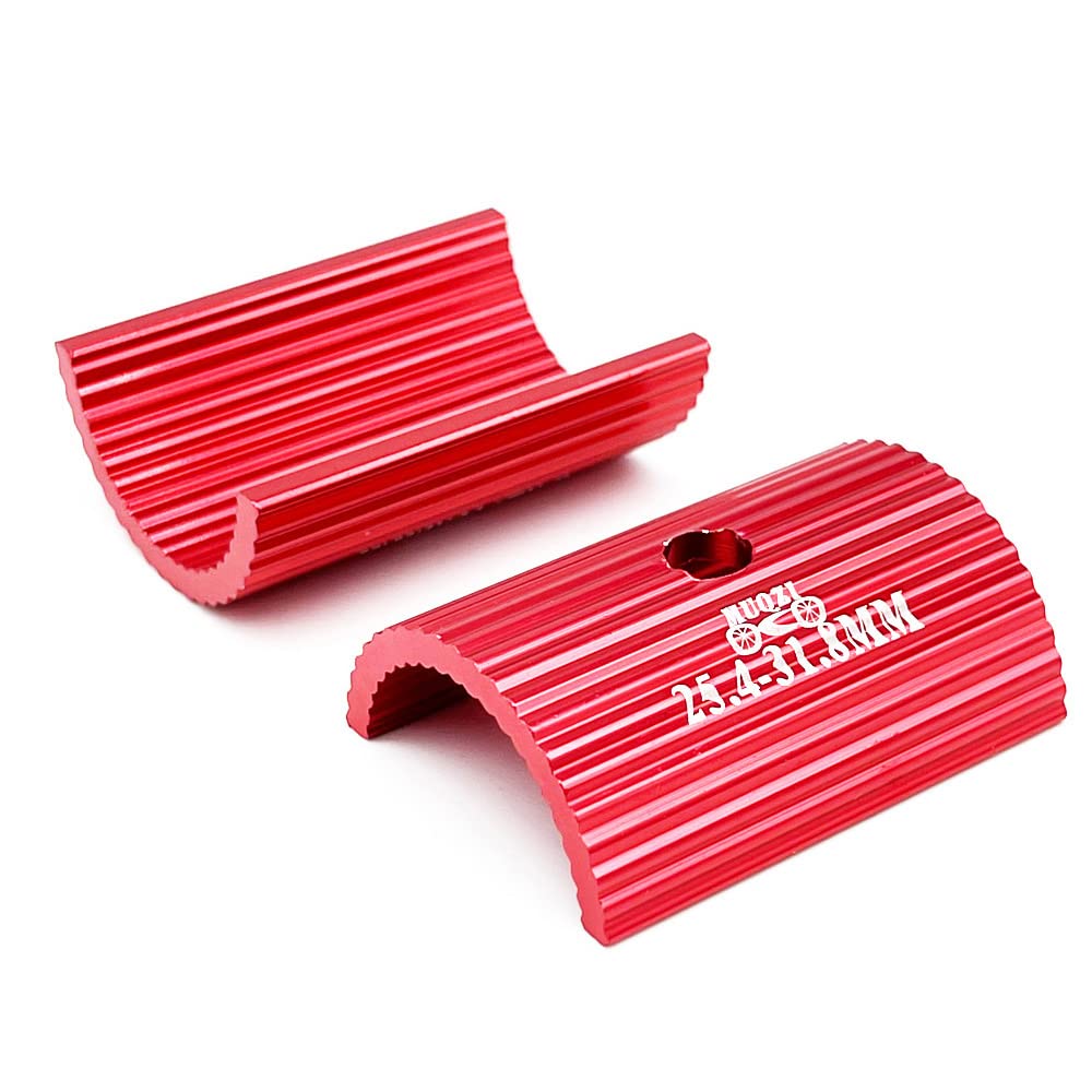 Saipor 2Stück Fahrradlenker Shim Spacer Bike Vorbau Shims Fahrrad Lenker Adapter Unterlegscheiben Aluminiumlegierung Lenkerhülse 25.4 auf 31.8 mm, Rot von Saipor