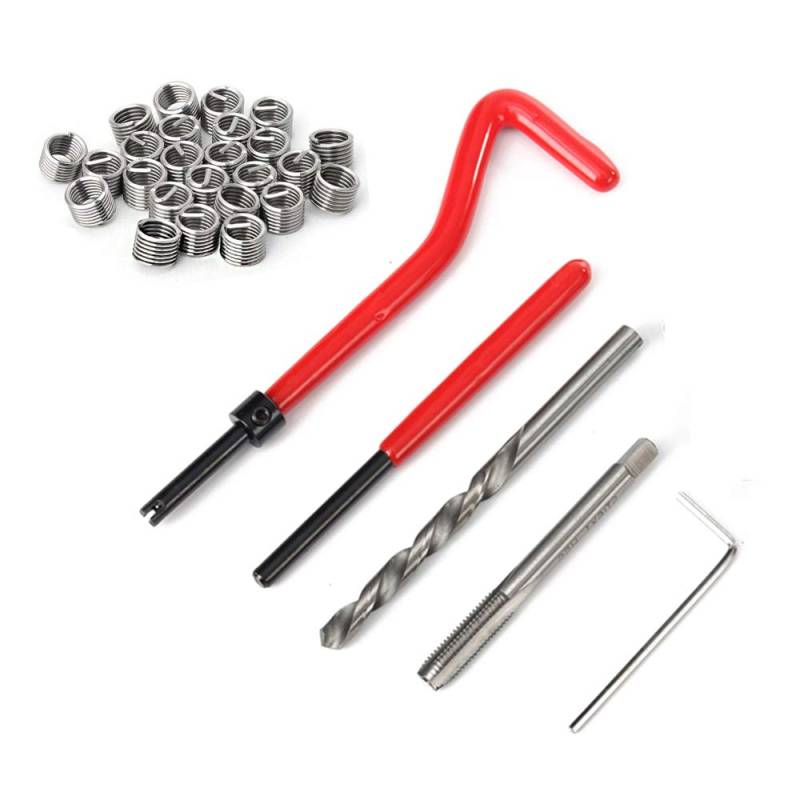 Saipor 30 Stück Gewindereparatursatz Rostfreier Stahl Gewinde Reparatur Einsatz Kit Kompatibel Handwerkzeug Set Thread Repair Kit für Auto Reparatur (M6 x 1.0mm) von Saipor