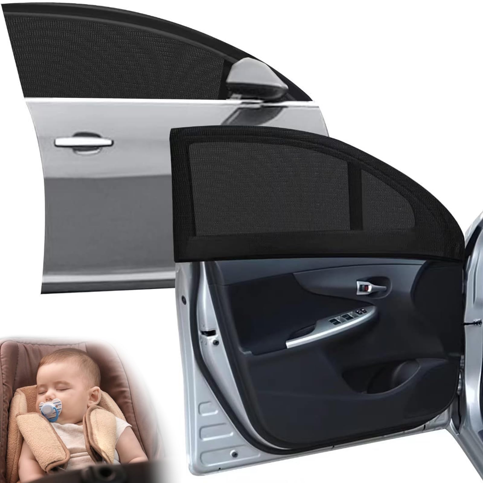 4 Stücke Sonnenblende Auto,Sonnenschutz Auto Baby Sonnenschutz Auto Seitenscheibe,Sonnenschutz Sonnenblende für AUT für Kindersitze Schützen Sie Passagiere, Kinder und Haustiere von Saituo Home