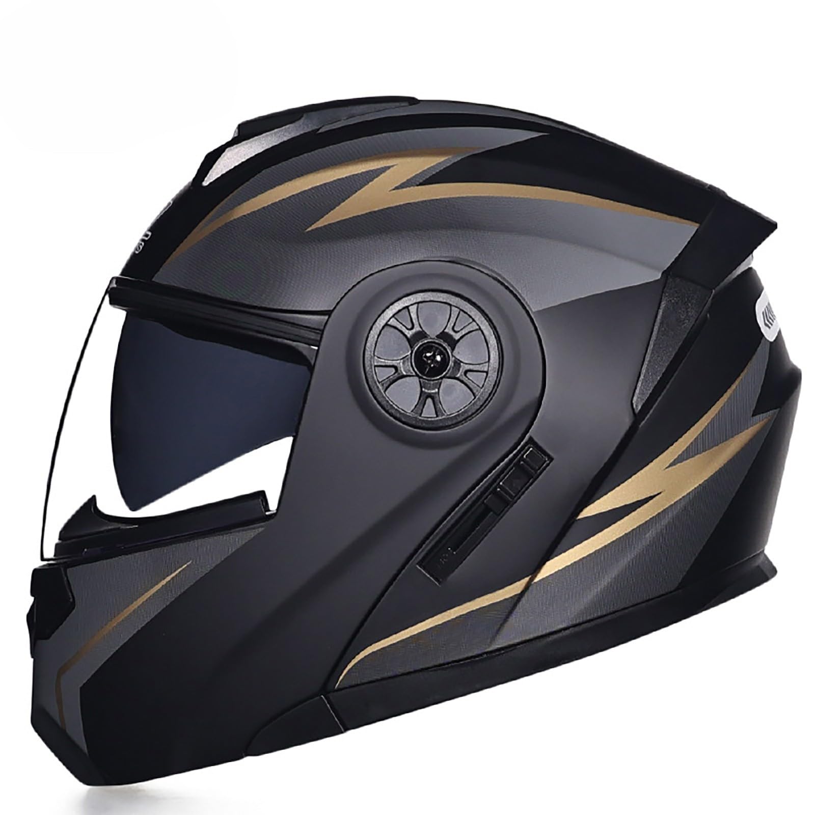 Klapphelm Integriert Motorradhelm, ECE Zertifiziert Integralhelm Motorrad Klapphelm mit Sonnenblende Roller Mofa Helm mit Doppelvisier für Erwachsene Frauen Männer(Color:A,Size:M(57-58cm)) von Salagt