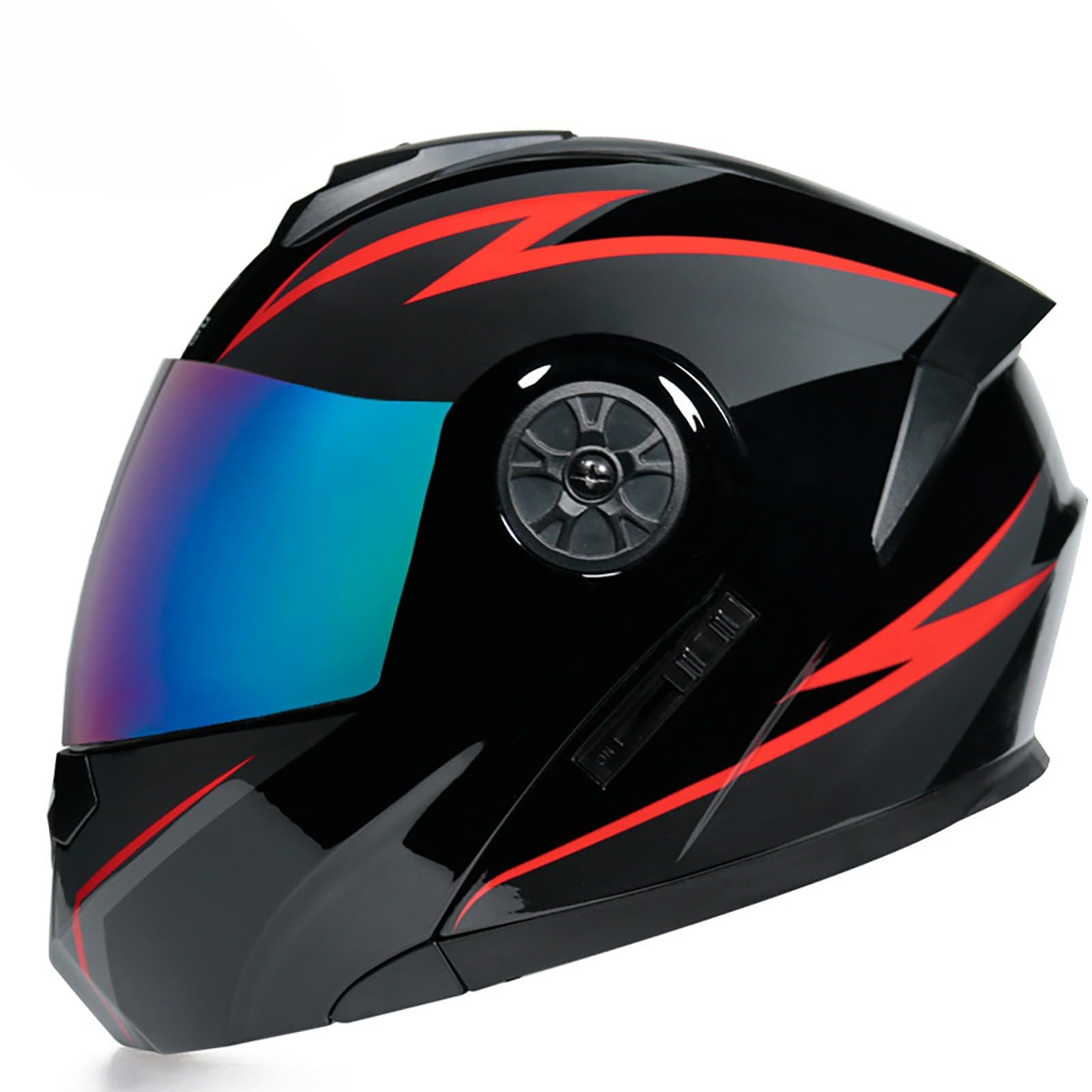 Klapphelm Integriert Motorradhelm, ECE Zertifiziert Integralhelm Motorrad Klapphelm mit Sonnenblende Roller Mofa Helm mit Doppelvisier für Erwachsene Frauen Männer(Color:C,Size:M(57-58cm)) von Salagt