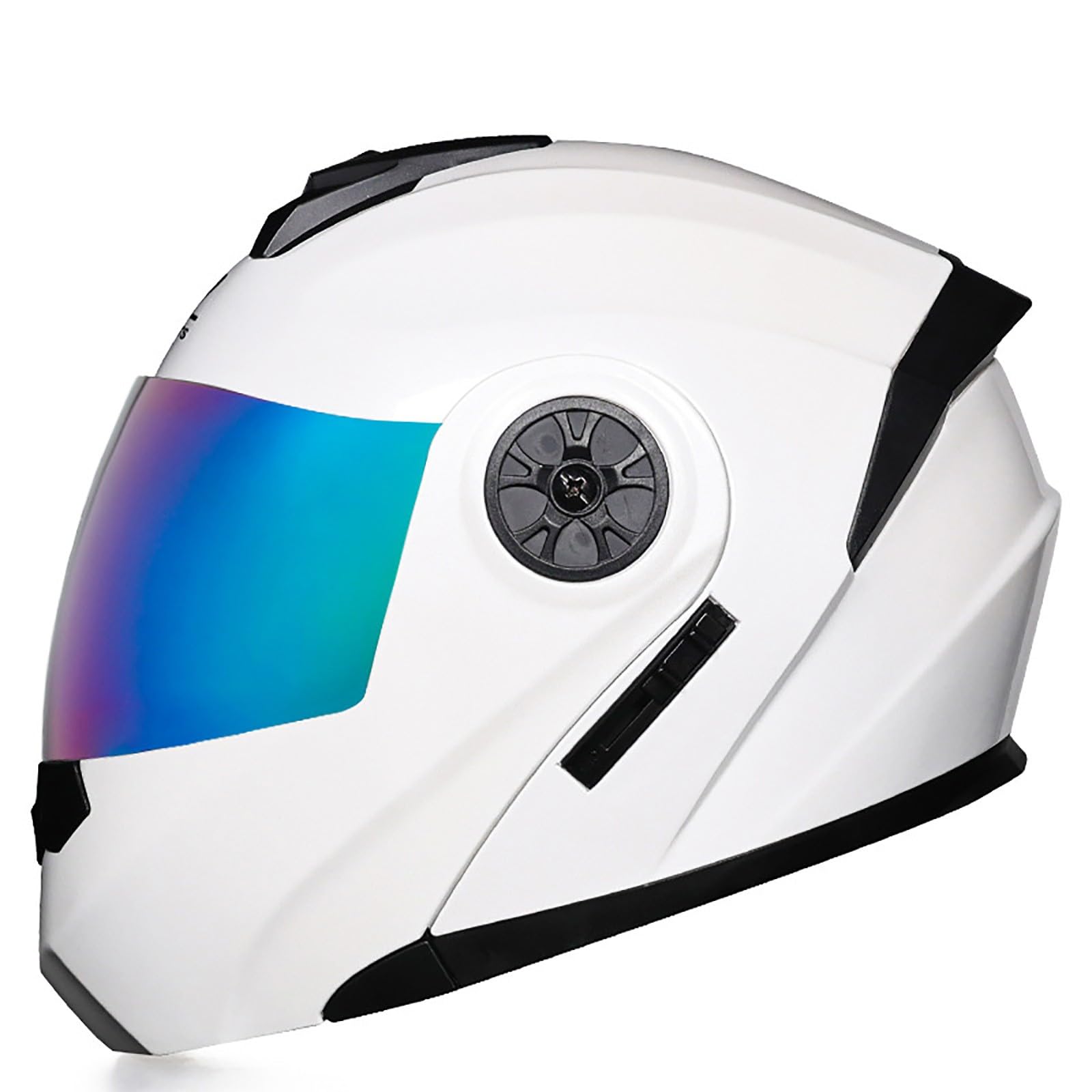 Klapphelm Integriert Motorradhelm, ECE Zertifiziert Integralhelm Motorrad Klapphelm mit Sonnenblende Roller Mofa Helm mit Doppelvisier für Erwachsene Frauen Männer(Color:G,Size:S(55-56cm)) von Salagt