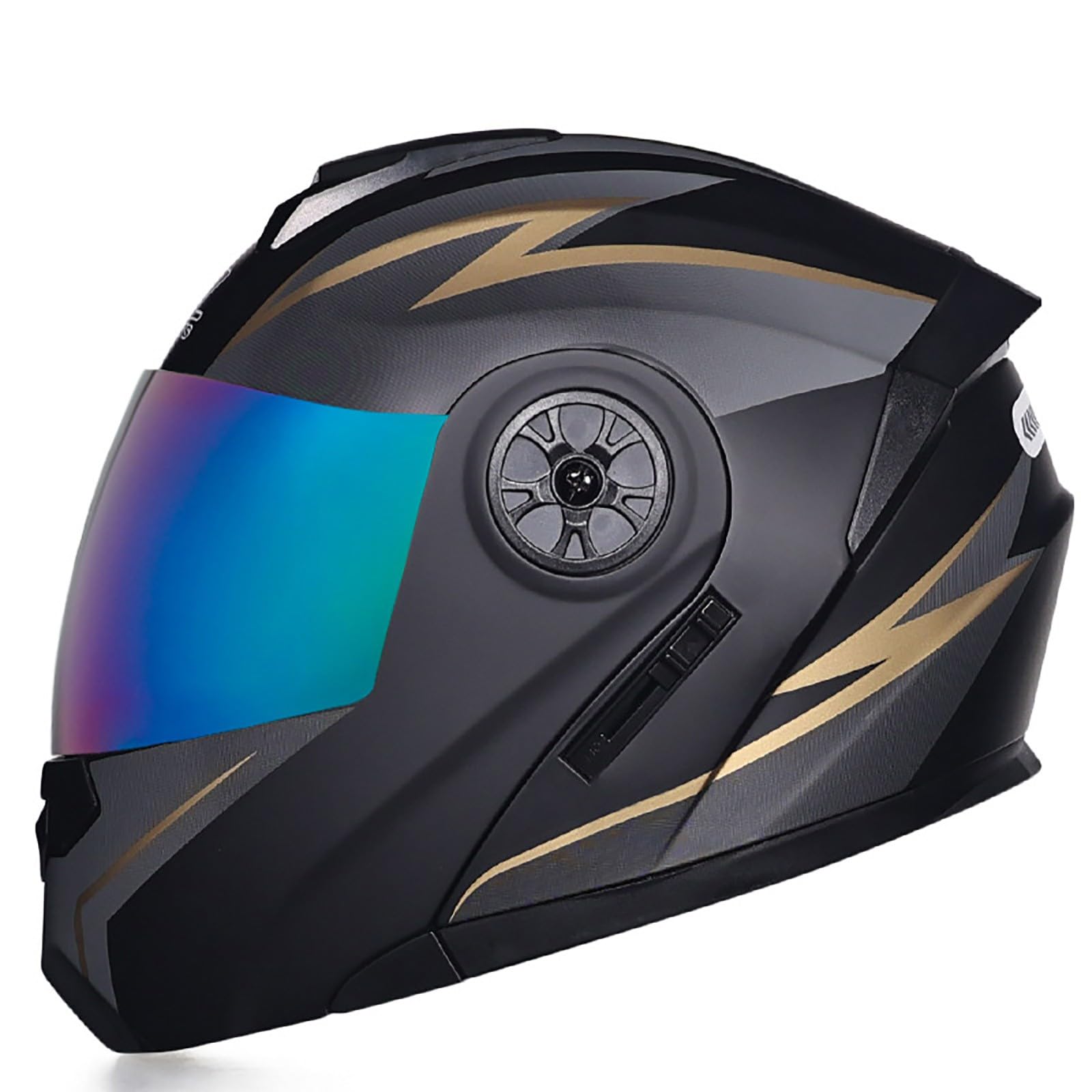 Klapphelm Integriert Motorradhelm, ECE Zertifiziert Integralhelm Motorrad Klapphelm mit Sonnenblende Roller Mofa Helm mit Doppelvisier für Erwachsene Frauen Männer(Color:J,Size:M(57-58cm)) von Salagt