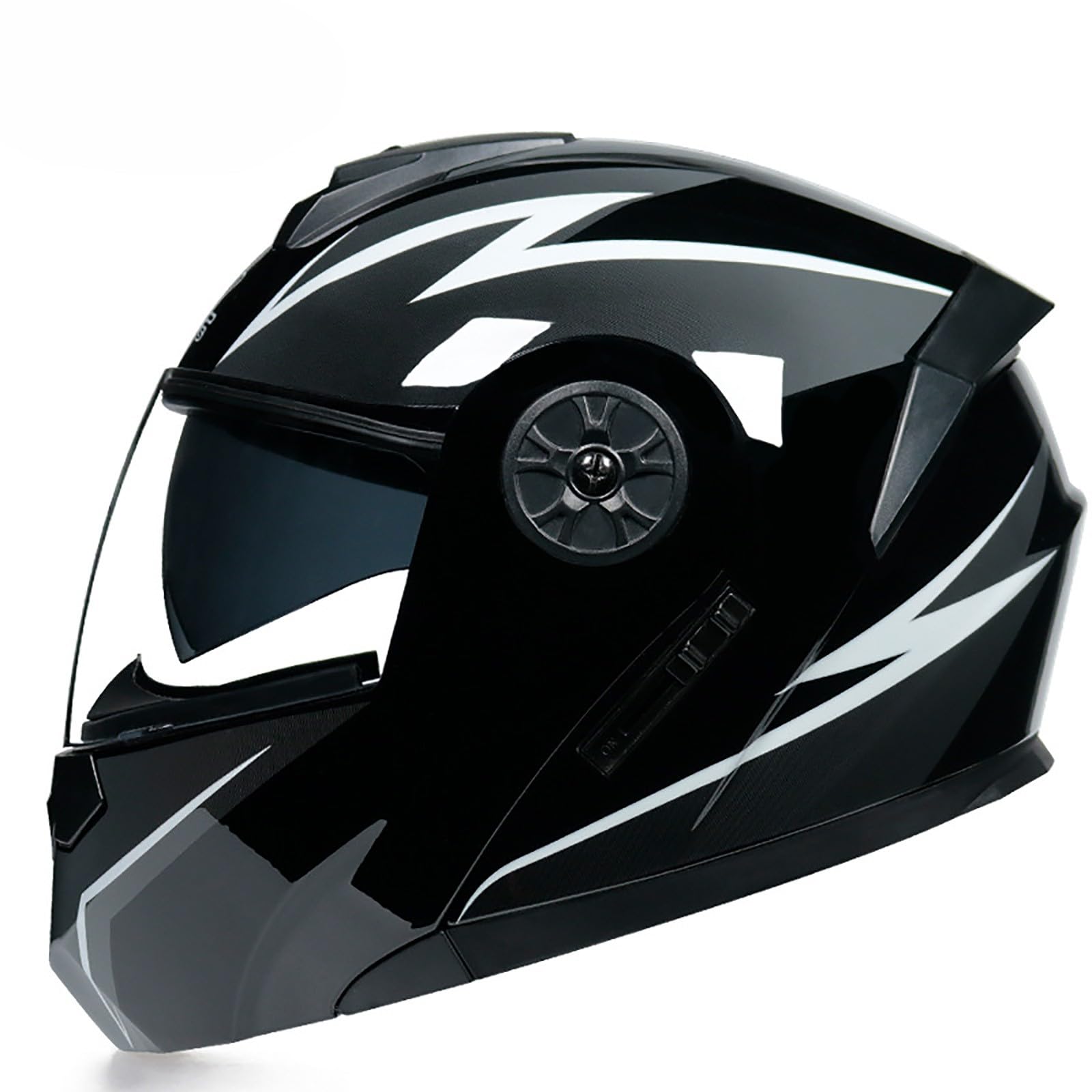 Klapphelm Integriert Motorradhelm, ECE Zertifiziert Integralhelm Motorrad Klapphelm mit Sonnenblende Roller Mofa Helm mit Doppelvisier für Erwachsene Frauen Männer(Color:N,Size:L(59-60cm)) von Salagt