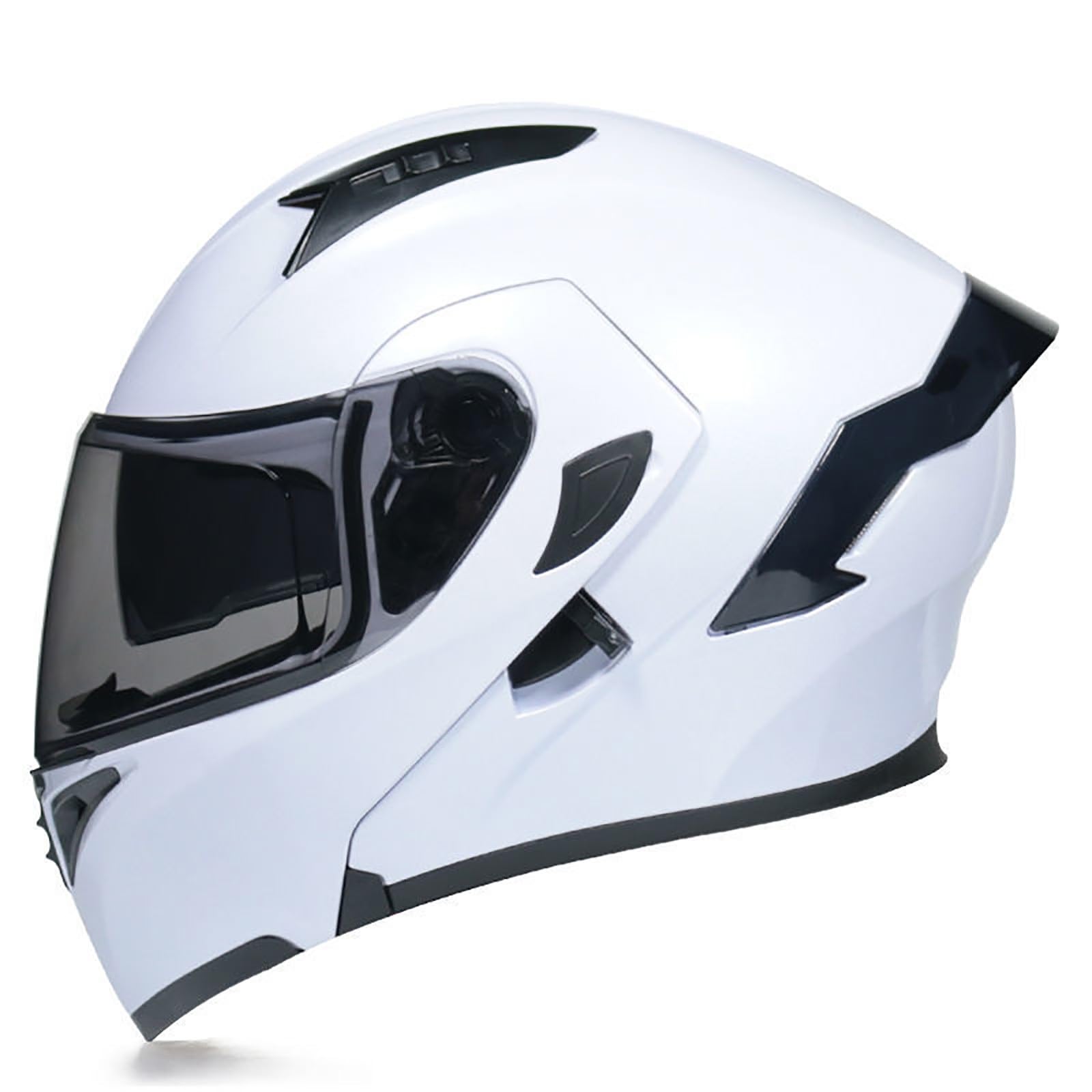 Klapphelm Motorrad Helm Motorradhelm Herren mit Doppelvisier, ECE Zertifiziert Sturzhelm Integriert Motorradhelm, für Erwachsene Damen Modularer Helm(Color:AB,Size:L(57-58cm)) von Salagt