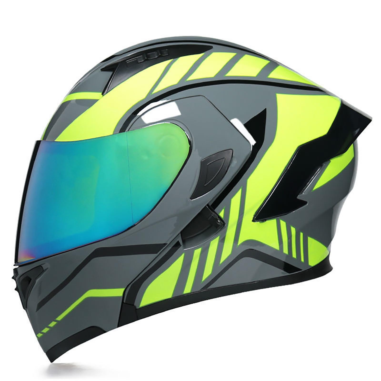 Klapphelm Motorrad Helm Motorradhelm Herren mit Doppelvisier, ECE Zertifiziert Sturzhelm Integriert Motorradhelm, für Erwachsene Damen Modularer Helm(Color:S,Size:XL(59-60cm)) von Salagt