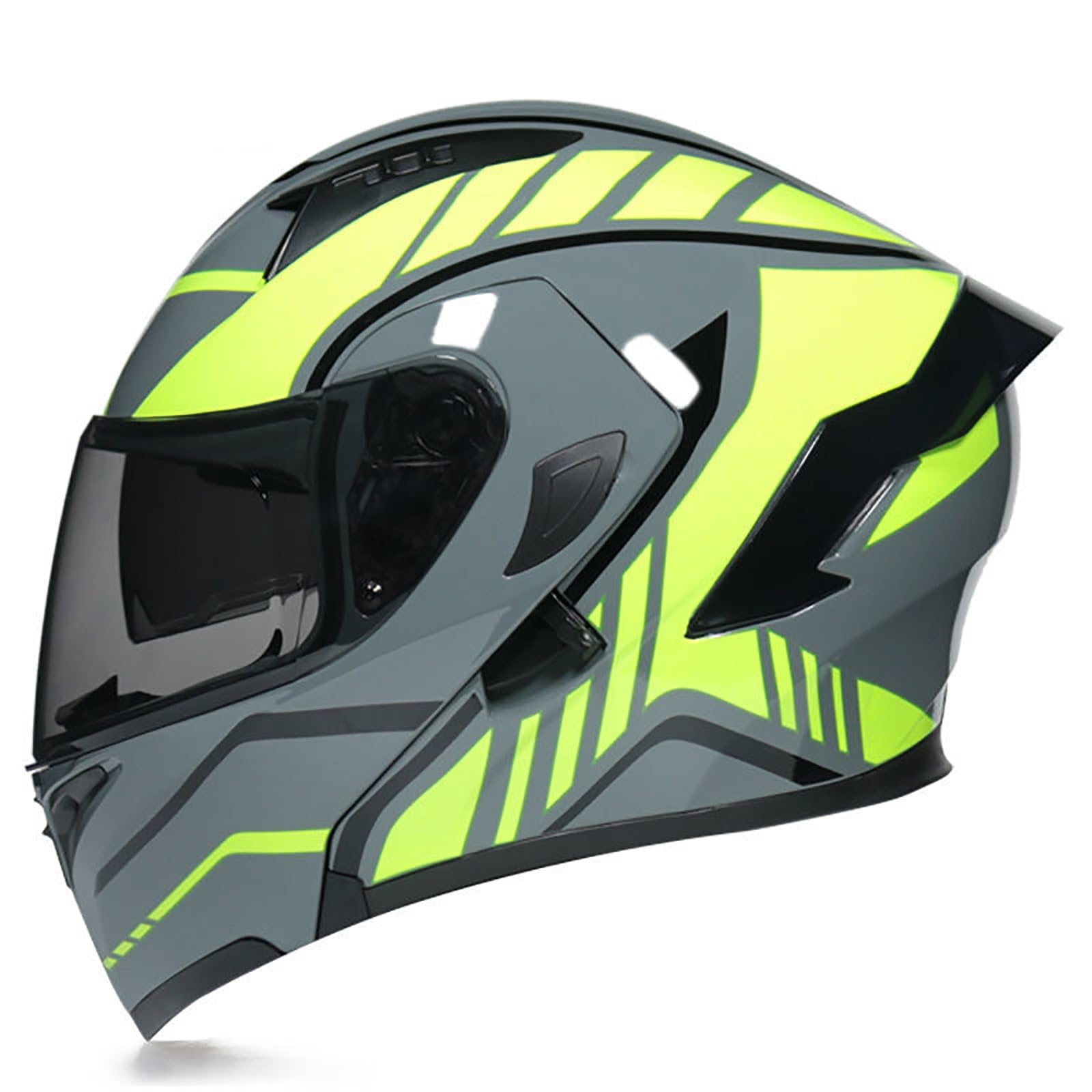 Klapphelm Motorrad Helm Motorradhelm Herren mit Doppelvisier, ECE Zertifiziert Sturzhelm Integriert Motorradhelm, für Erwachsene Damen Modularer Helm(Color:T,Size:M(55-56cm)) von Salagt