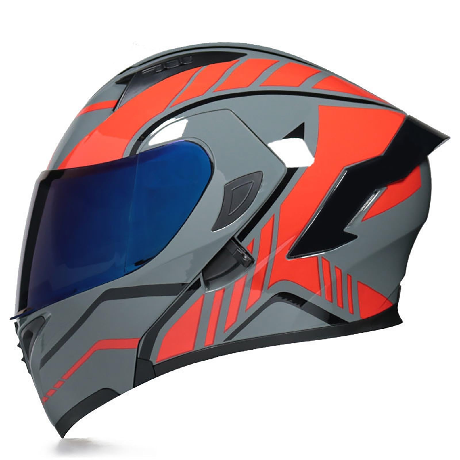 Klapphelm Motorrad Helm Motorradhelm Herren mit Doppelvisier, ECE Zertifiziert Sturzhelm Integriert Motorradhelm, für Erwachsene Damen Modularer Helm(Color:W,Size:XXL(61-62cm)) von Salagt