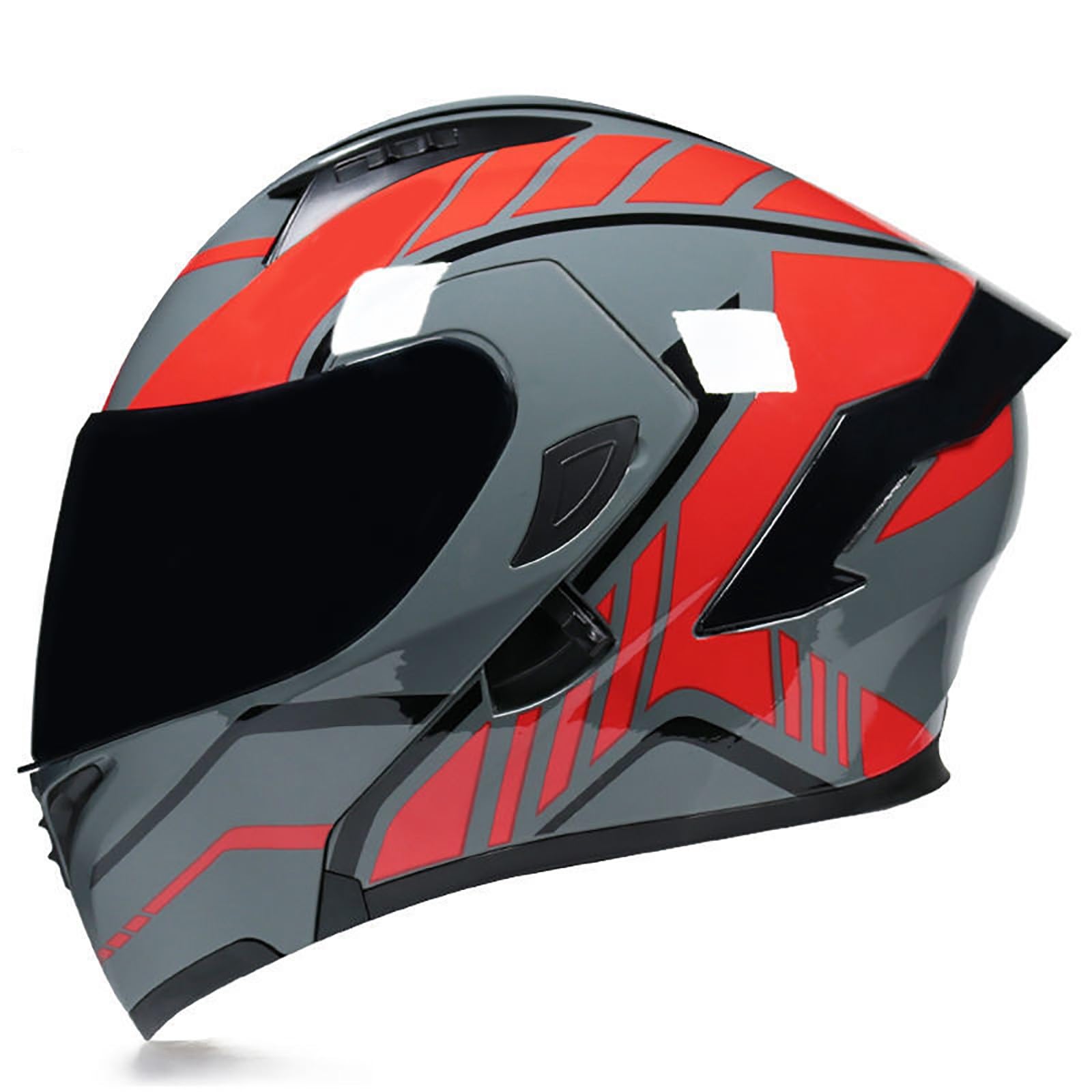 Klapphelm Motorrad Helm Motorradhelm Herren mit Doppelvisier, ECE Zertifiziert Sturzhelm Integriert Motorradhelm, für Erwachsene Damen Modularer Helm(Color:Y,Size:L(57-58cm)) von Salagt