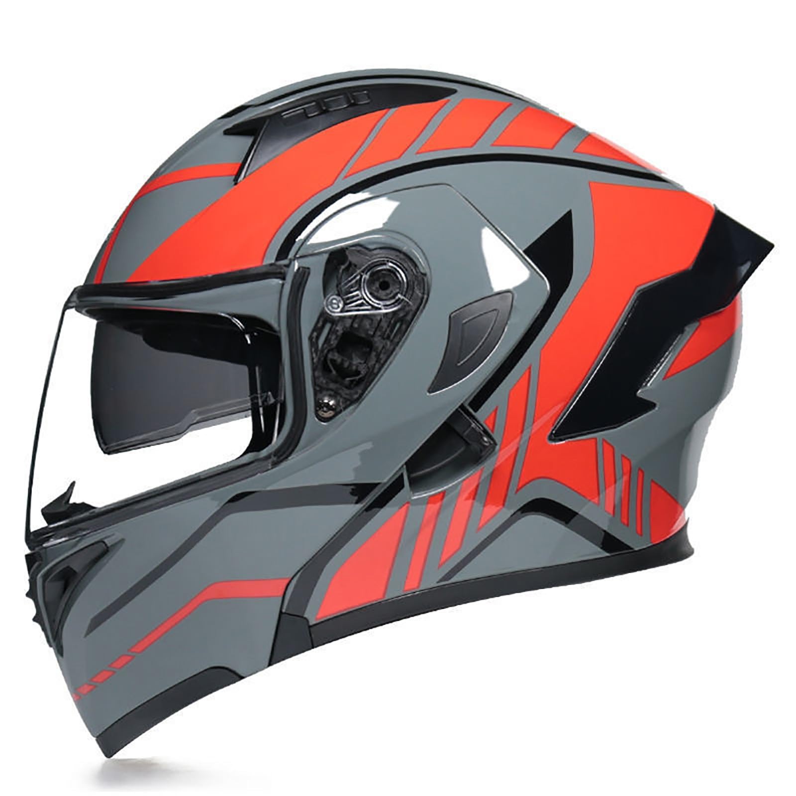 Klapphelm Motorrad Helm Motorradhelm Herren mit Doppelvisier, ECE Zertifiziert Sturzhelm Integriert Motorradhelm, für Erwachsene Damen Modularer Helm(Color:Z,Size:M(55-56cm)) von Salagt