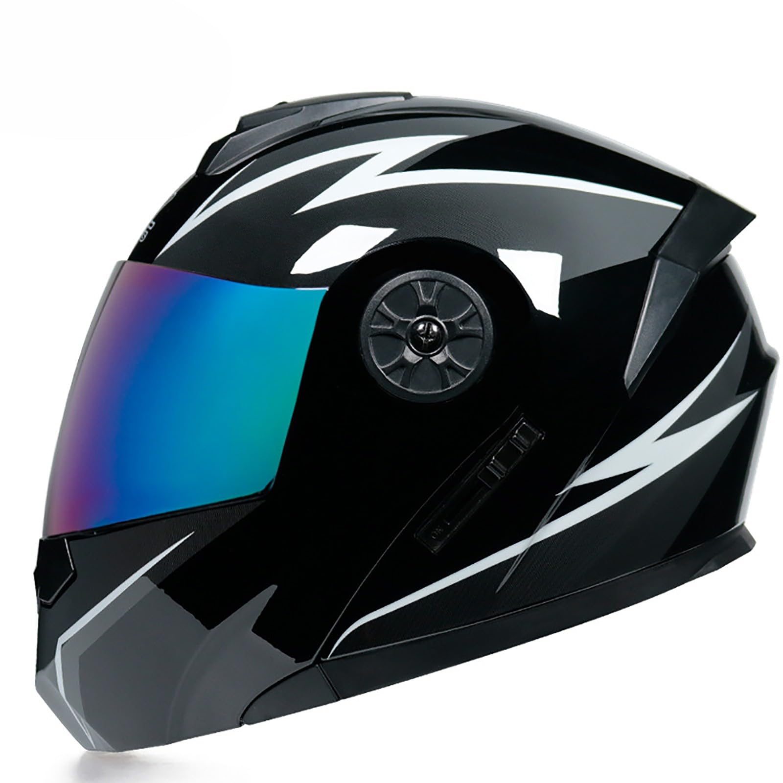 Klapphelm Motorradhelm Integriert, ECE Zertifiziert Integralhelm Motorrad Klapphelm mit Sonnenblende Roller Mofa Helm mit Doppelvisier für Erwachsene Frauen Männer(Color:O,Size:XL(61-62cm)) von Salagt