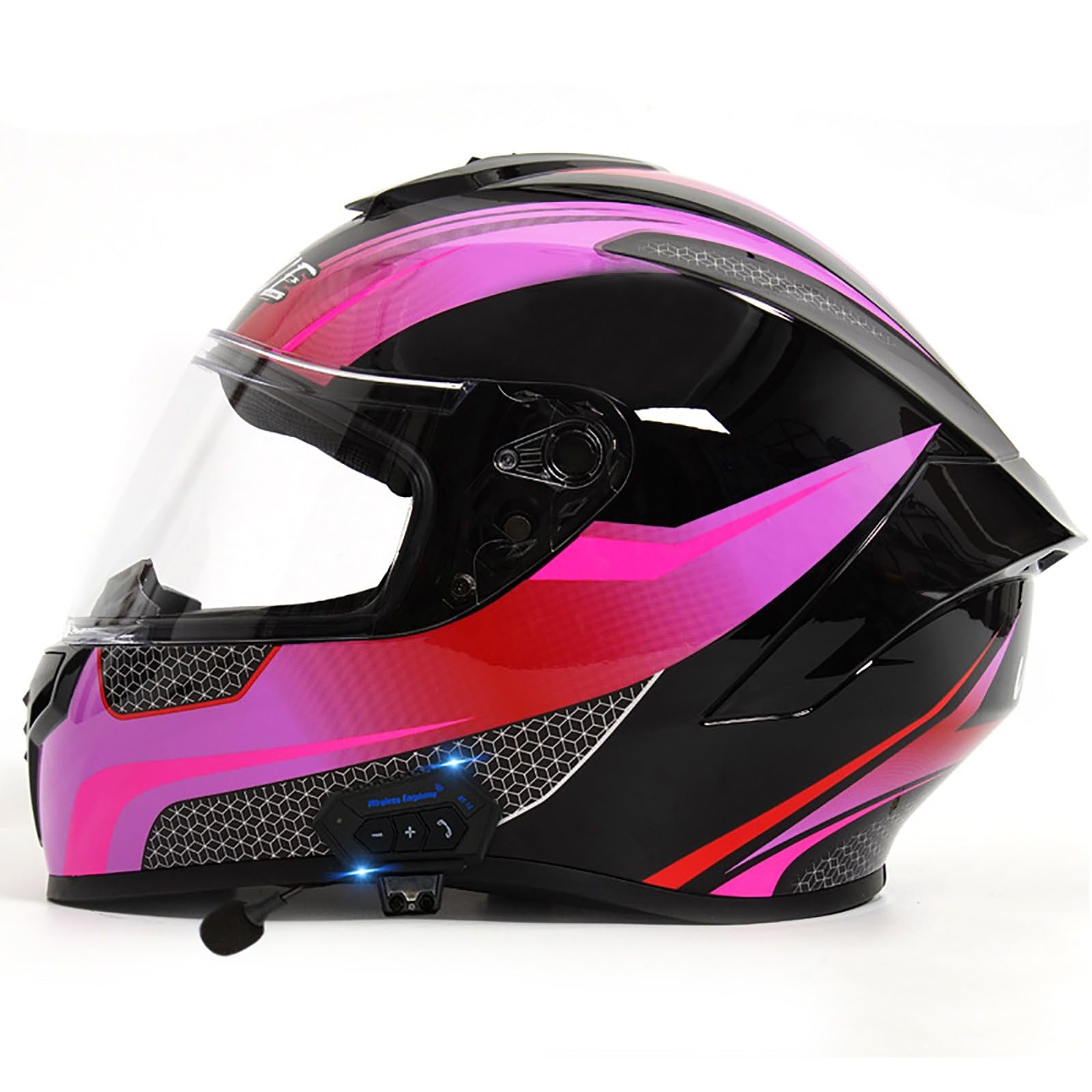 Klapphelm mit Bluetooth, Helm Für Motorräder Integralhelme Flip-up Motorradhelm ECE-Zertifizierung Motorrad Integralhelm Mir integrierter Bluetooth für Erwachsene Männer Frauen(Color:B,Size:L(59-6 von Salagt