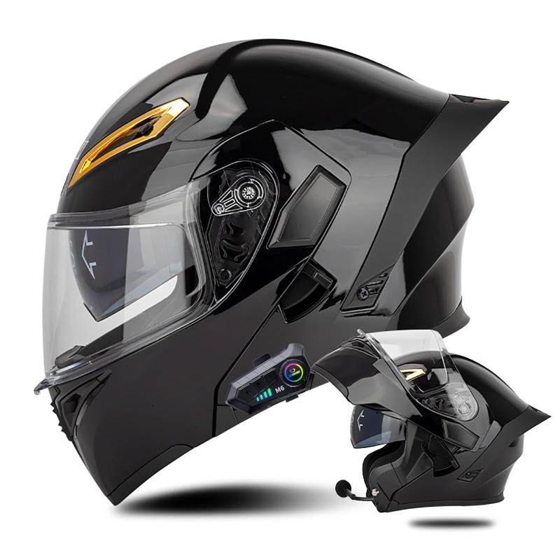 Klapphelm mit Bluetooth Modulare Helm Motorradhelm ECE-geprüfter Erwachsene mit Doppelvisier, Lautsprechermikrofon Geräuschunterdrückung Multifunktional Bluetooth Damen und Herren(Color:P,Size:M(57 von Salagt