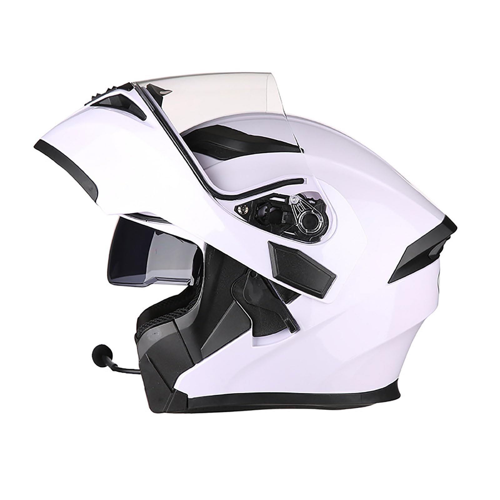 Motorrad Integrierter Bluetooth-Helm Mit Anti-Fog Doppelvisier ECE Zertifiziert Erwachsene Integralhelme Motorradhelm Mit Eingebautes Mikrofon für Erwachsene Frauen Männer(Color:E,Size:3XL(63-64cm)) von Salagt