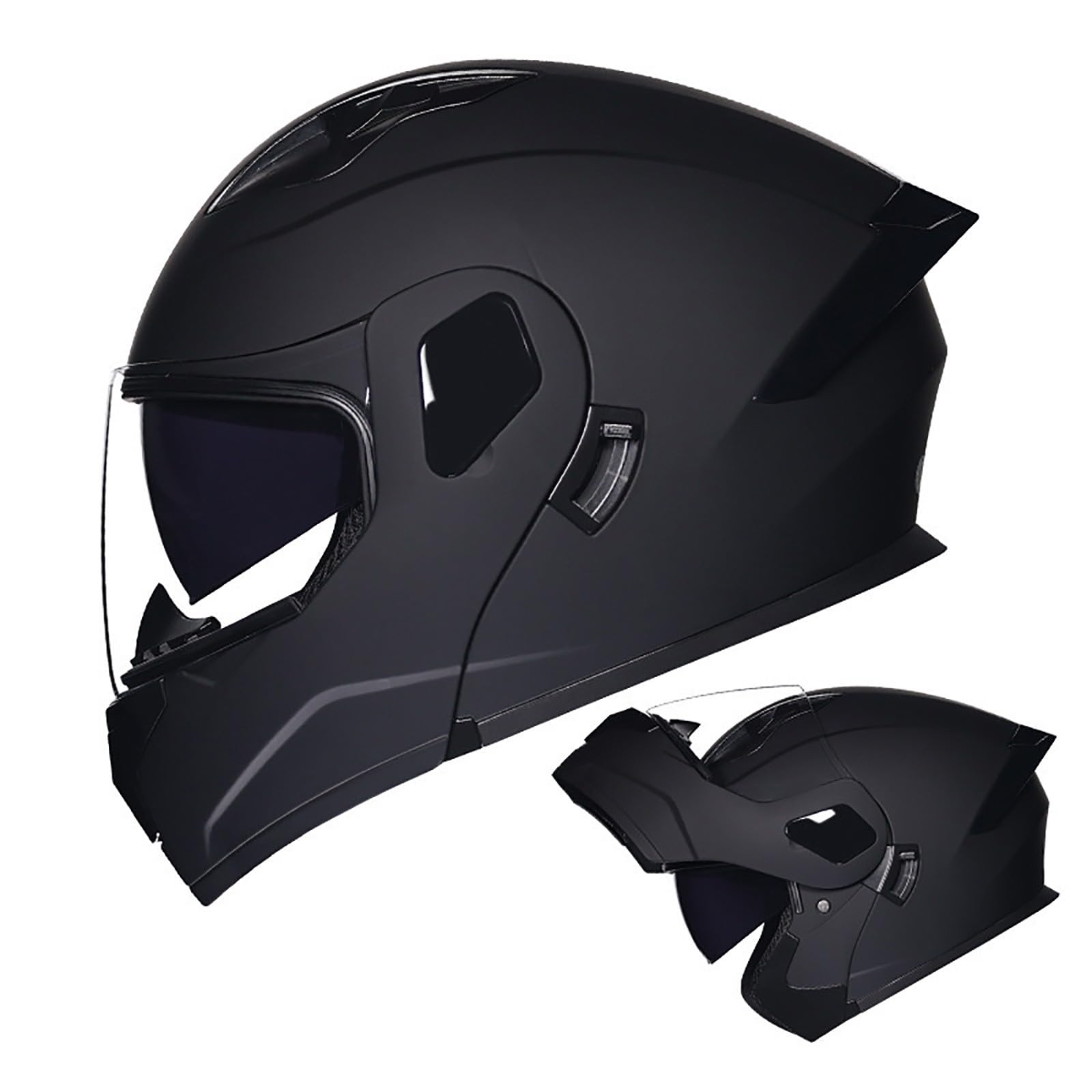 Motorradhelm Integrierter Klapphelm Doppelvisier Modularer Helm DOT/ECE Zertifiziert Flip Vollvisierhelm Motorrad Schutzhelm Helm Motocross Helm Für Männer und Frauen(Color:DC,Size:M(55-56cm)) von Salagt